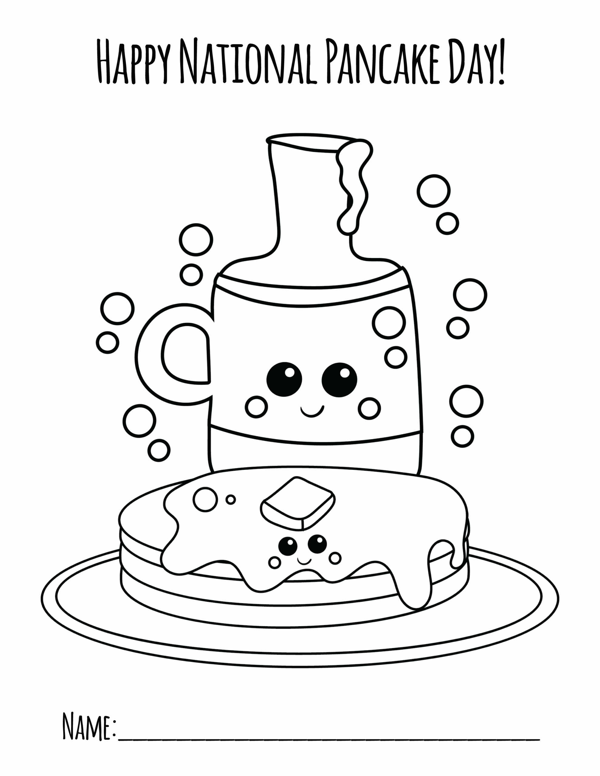 Pancake Printable Coloring Pages