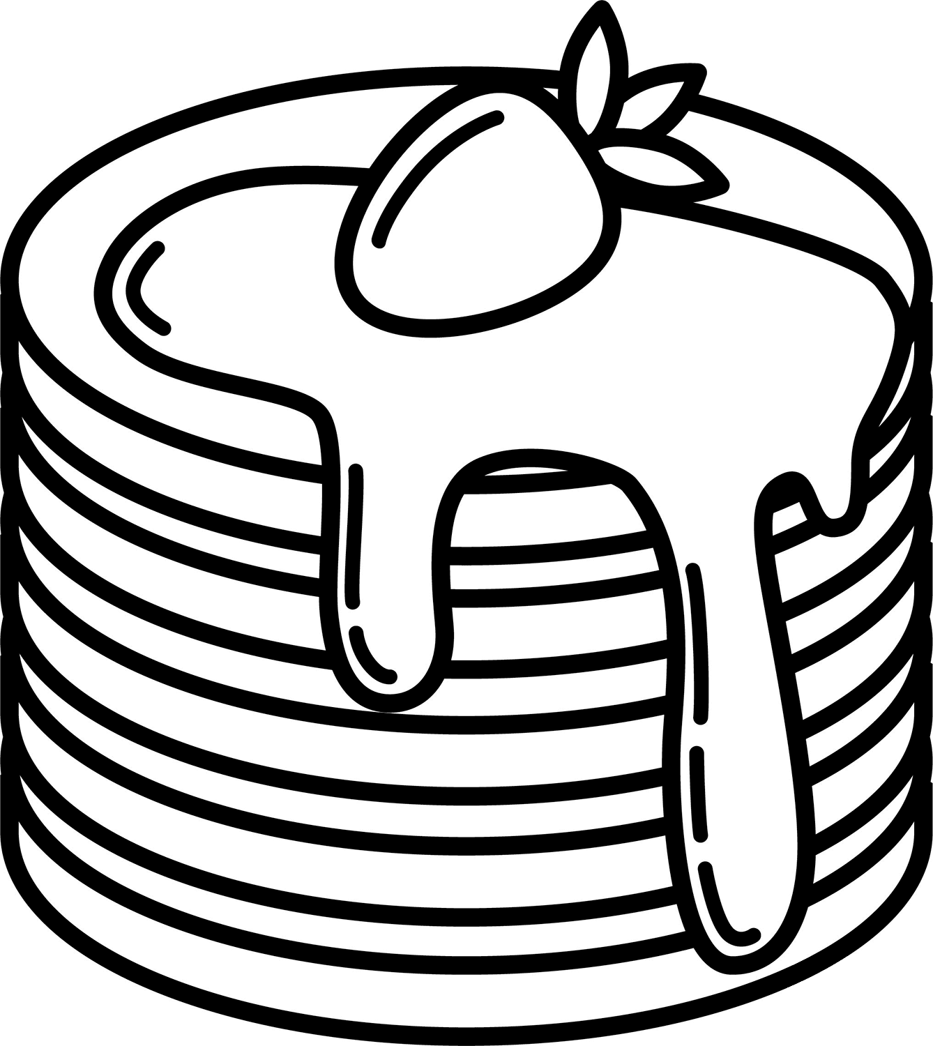 Pancakes Coloring Page ColouringPages