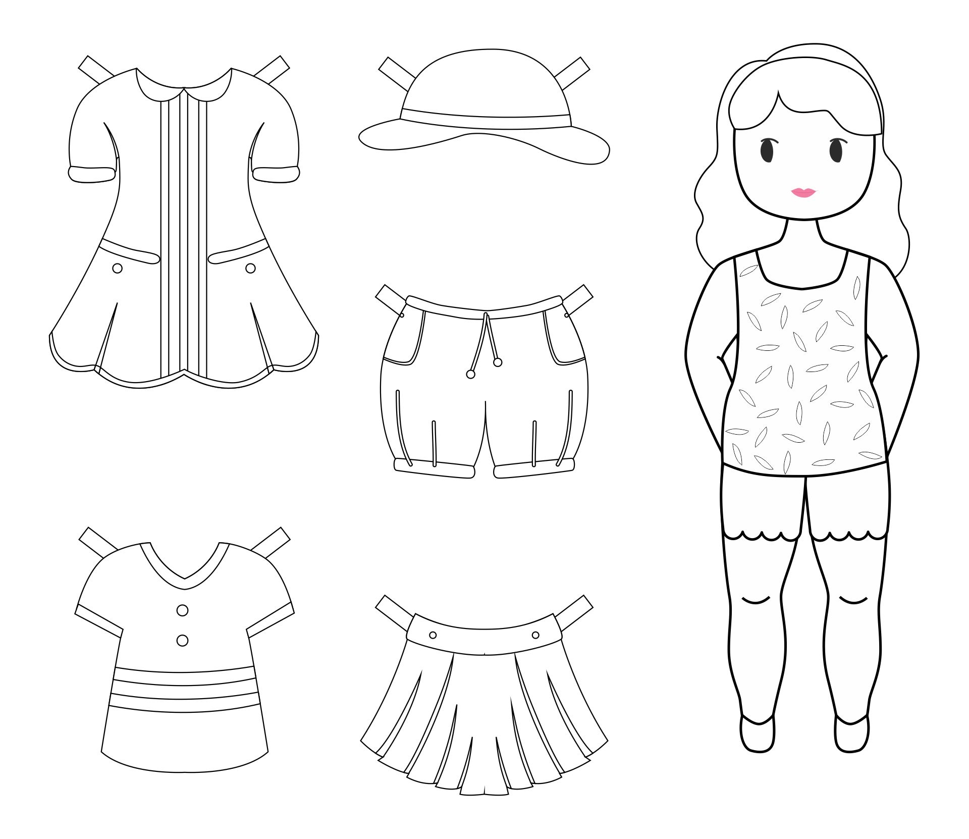 Paper Dolls To Color 10 Free PDF Printables Printablee