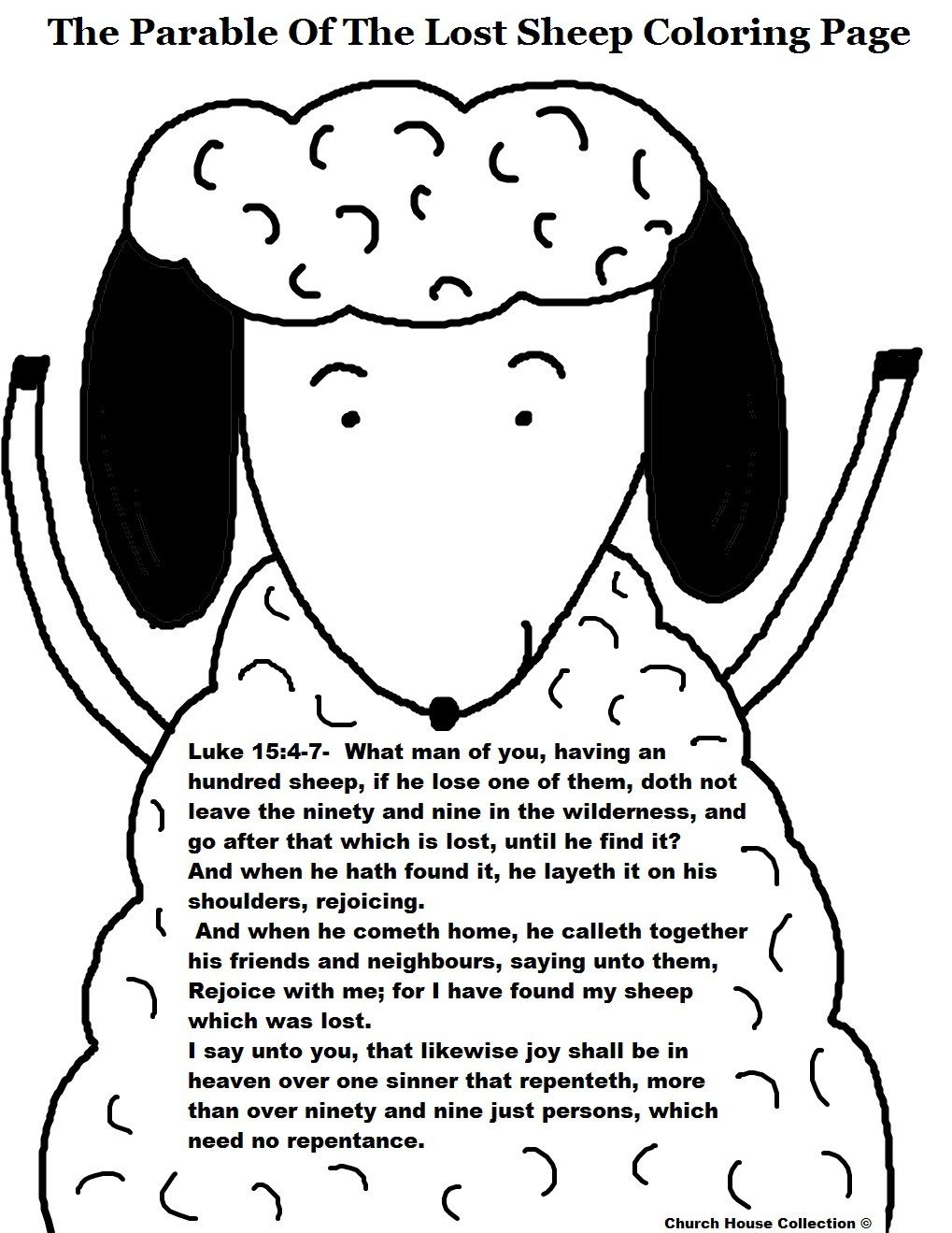 Parable Of The Lost Sheep Coloring Page Coloring Pages