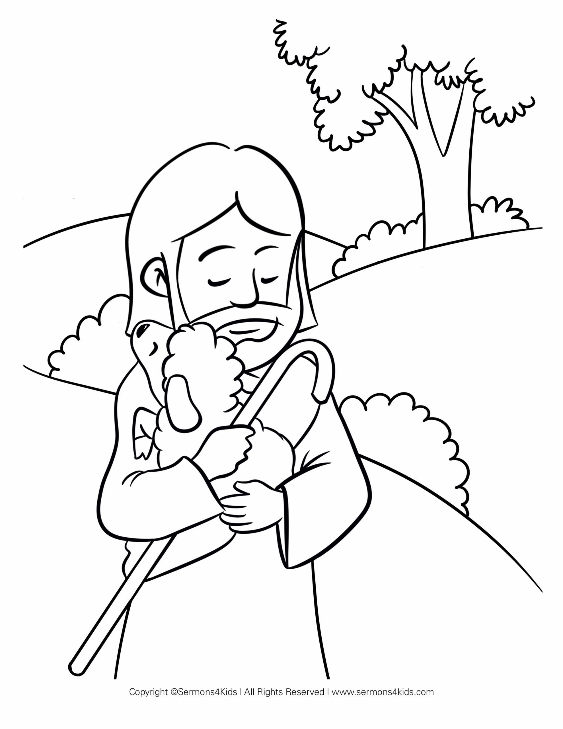 The Lost Sheep Coloring Page