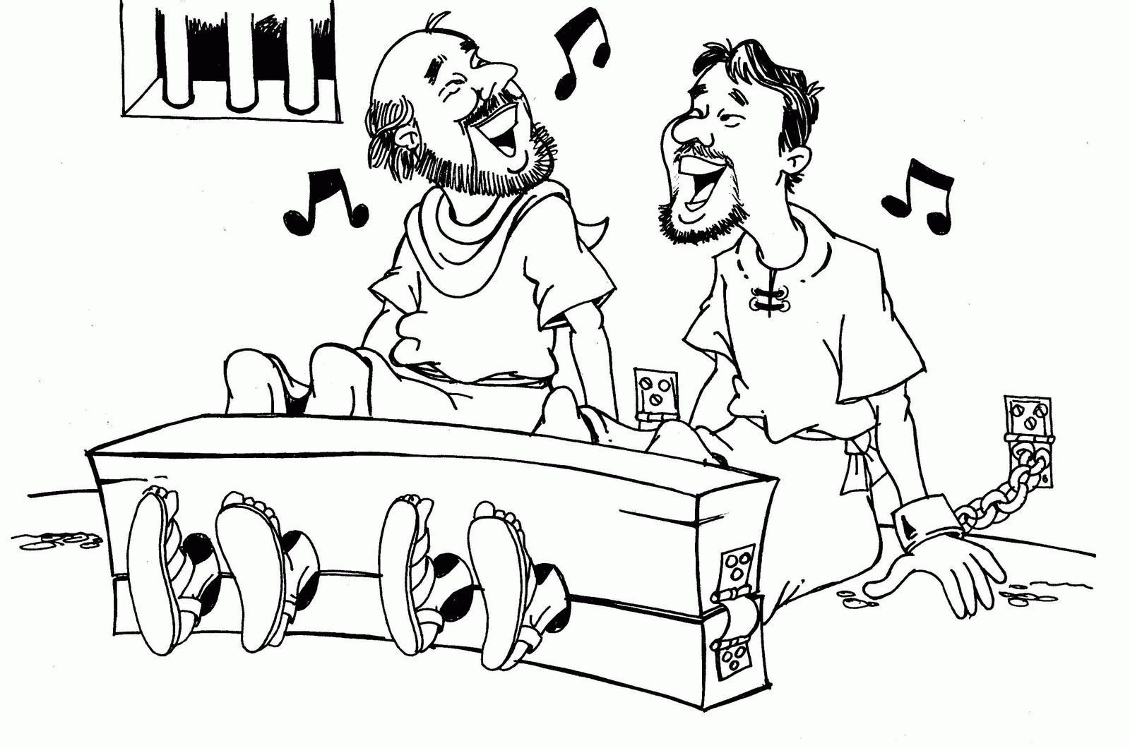 Paul And Silas Coloring Page Coloring Home