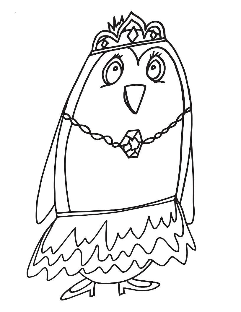 Printable Princess Pinguin Coloring Page