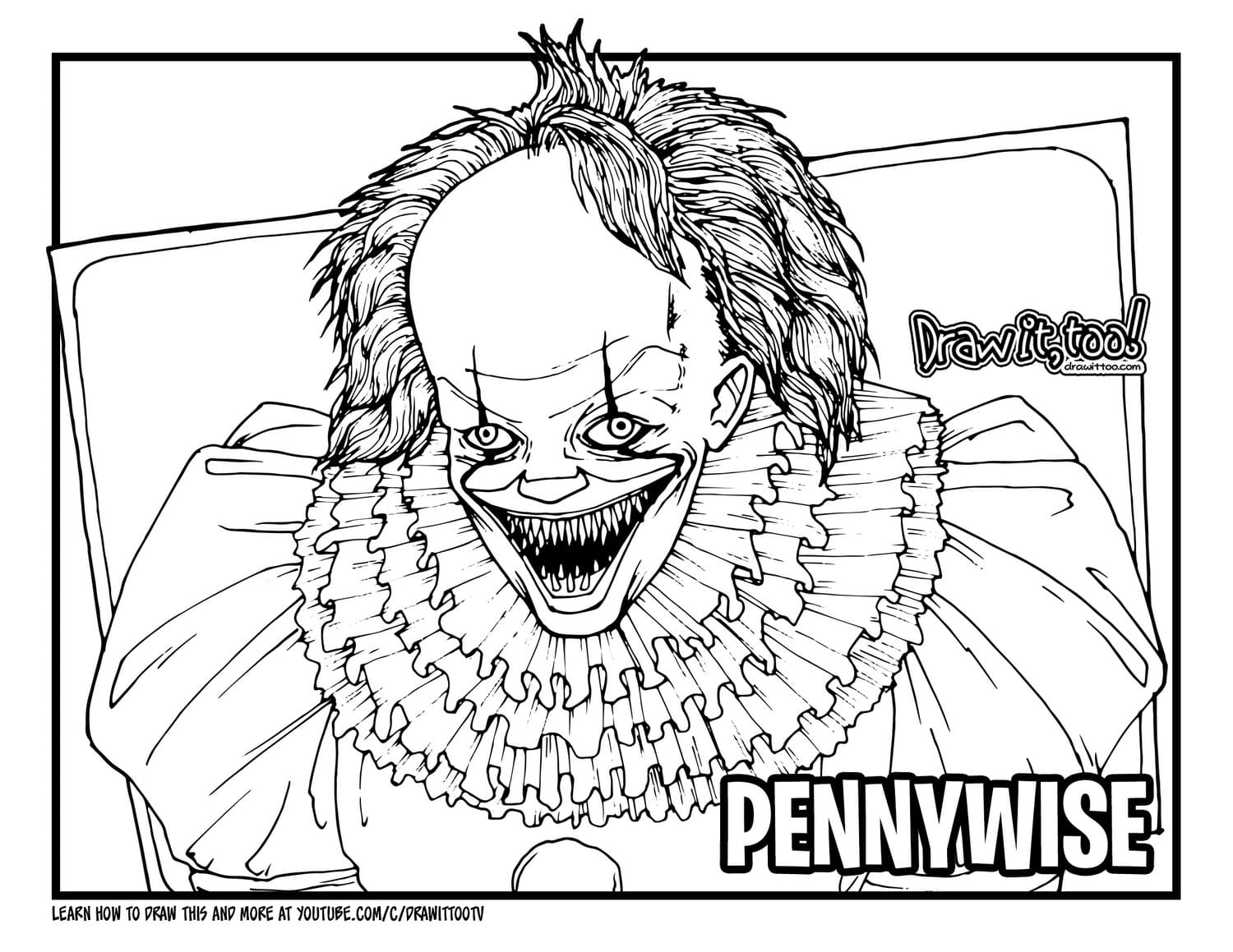 Pennywise Coloring Pages 100 Printable Coloring Pages