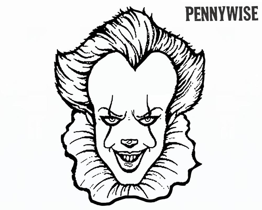 Pennywise Coloring Pages How To Draw Pennywise The Clown From IT Free Printable Coloring Pages