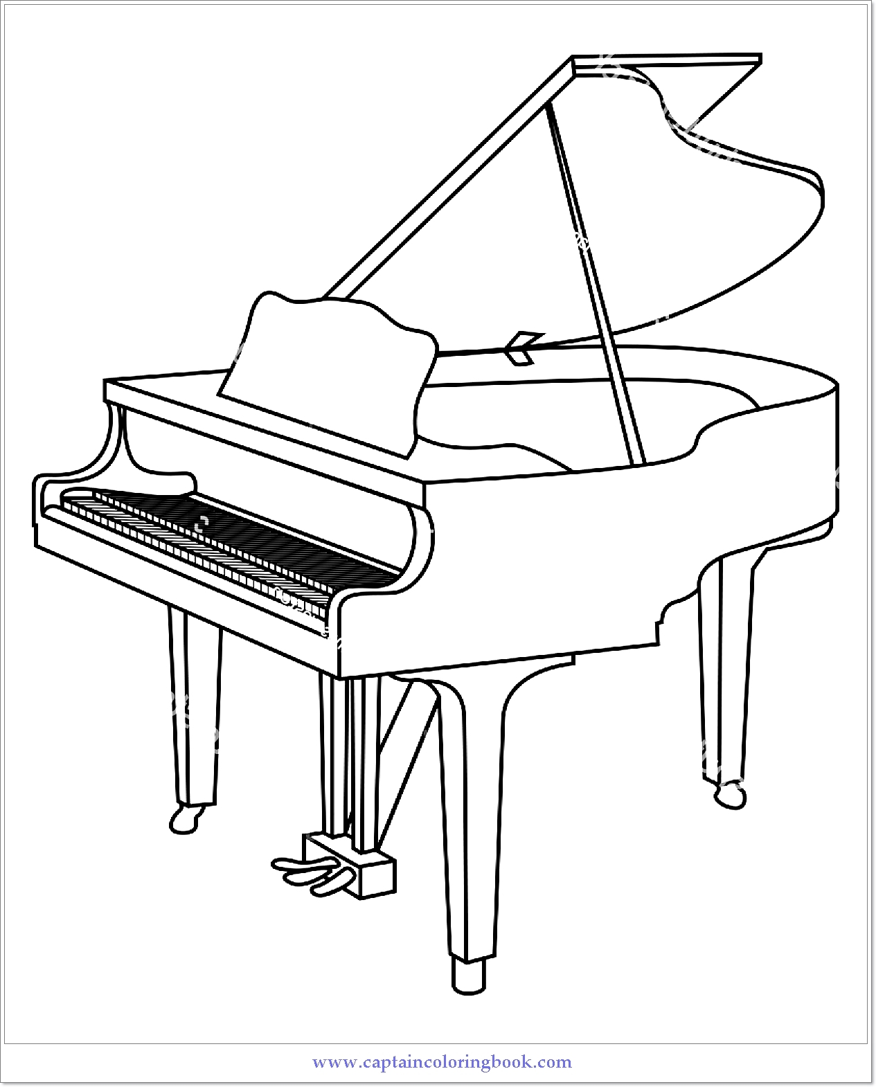Piano For Coloring Coloring Pages