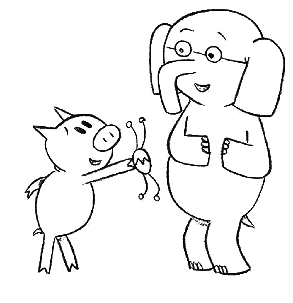 Piggie And Elephant Coloring Page Download Print Or Color Online For Free