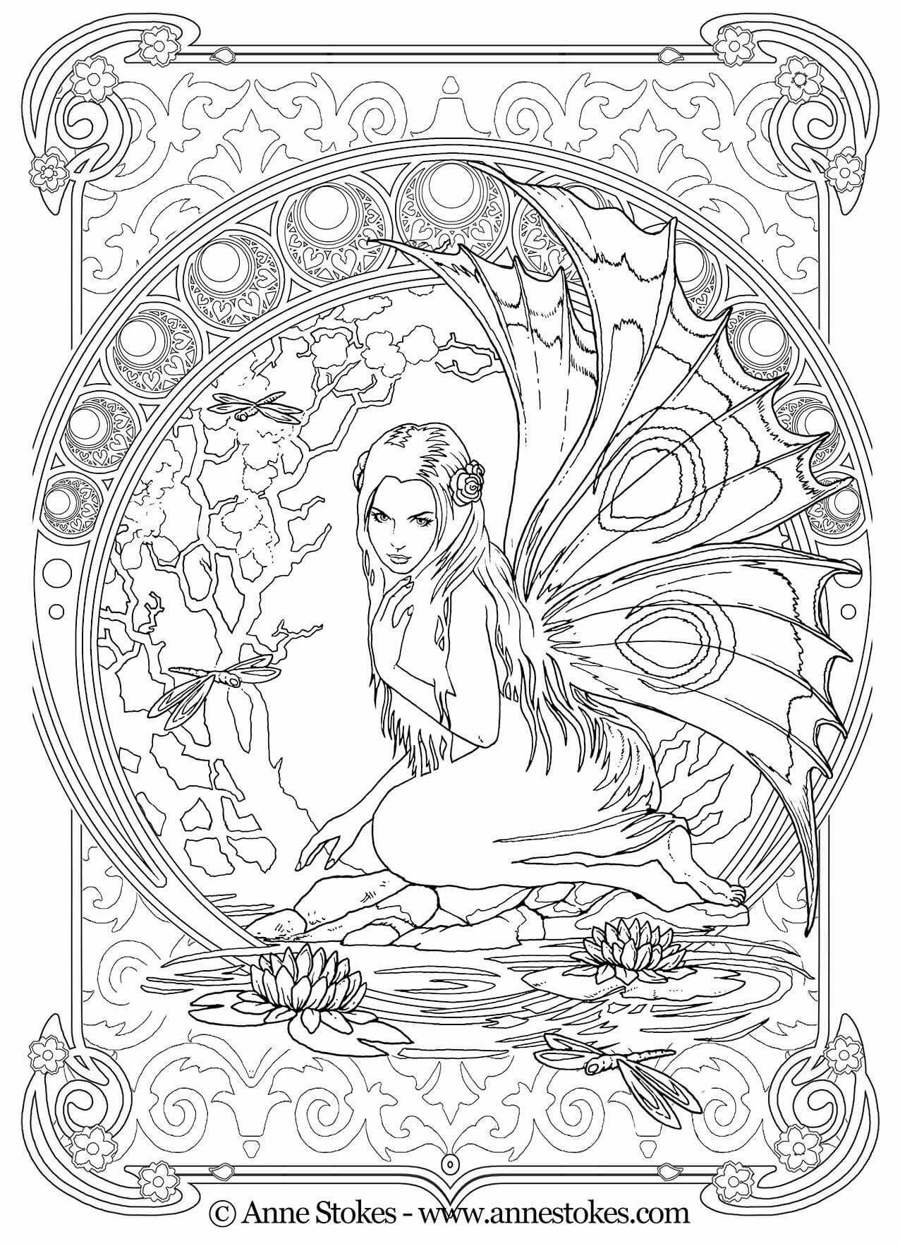 Pin By Coloring Pages For Adults On Fantasy Coloring Pages For Adults Fairy Coloring Pages