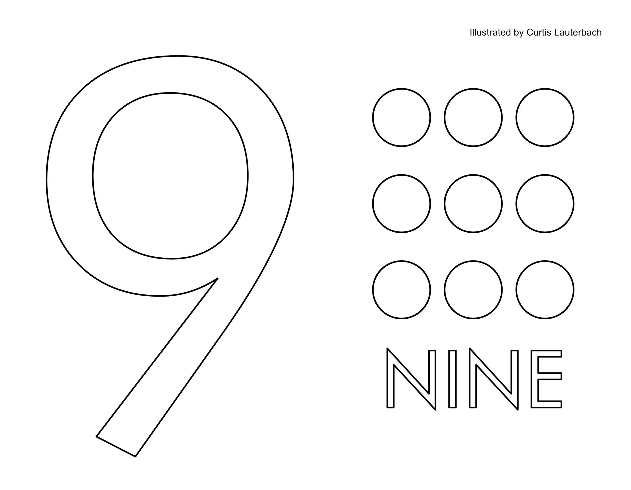 Number 9 Coloring Page