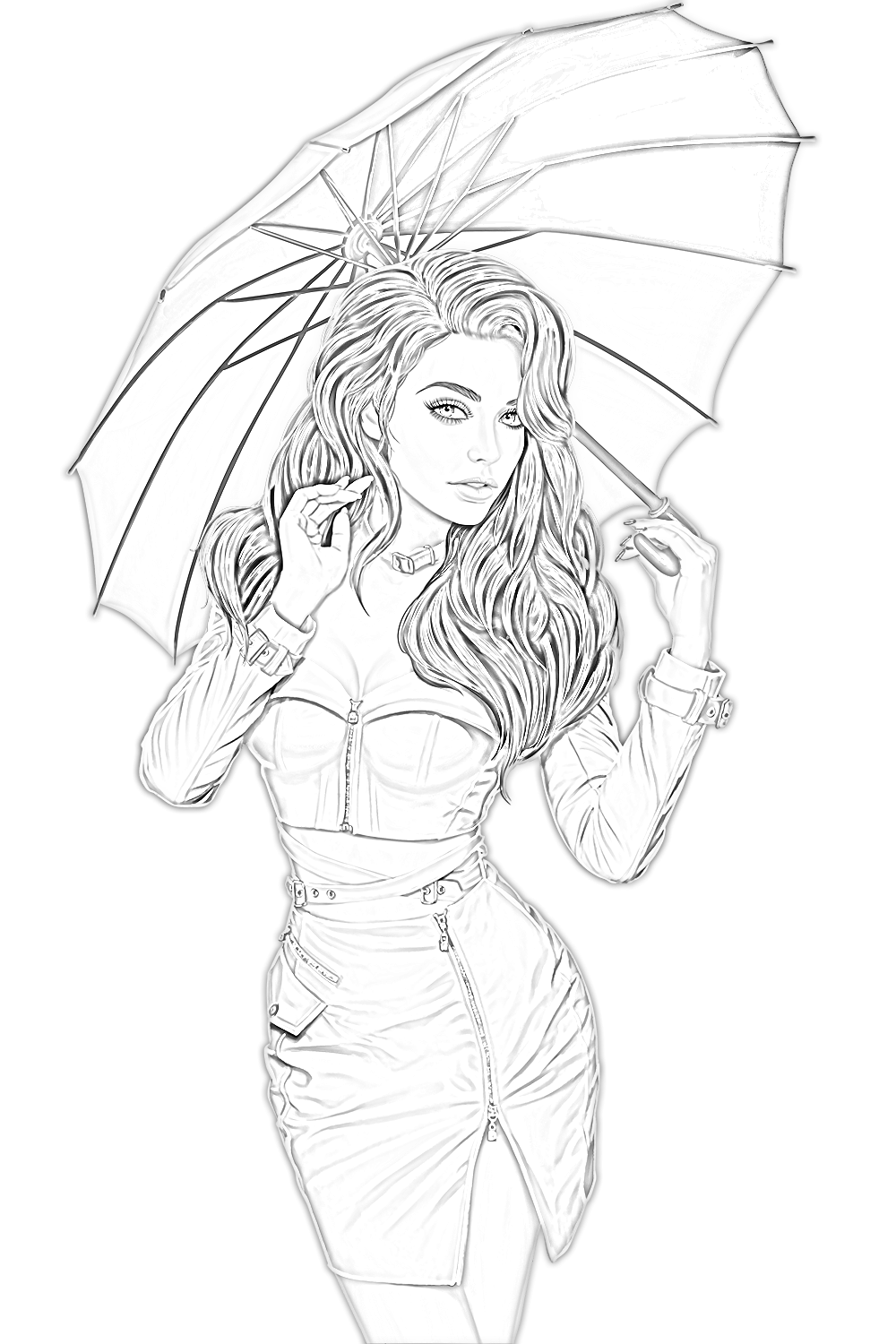 Pin Up Girl Coloring Pages