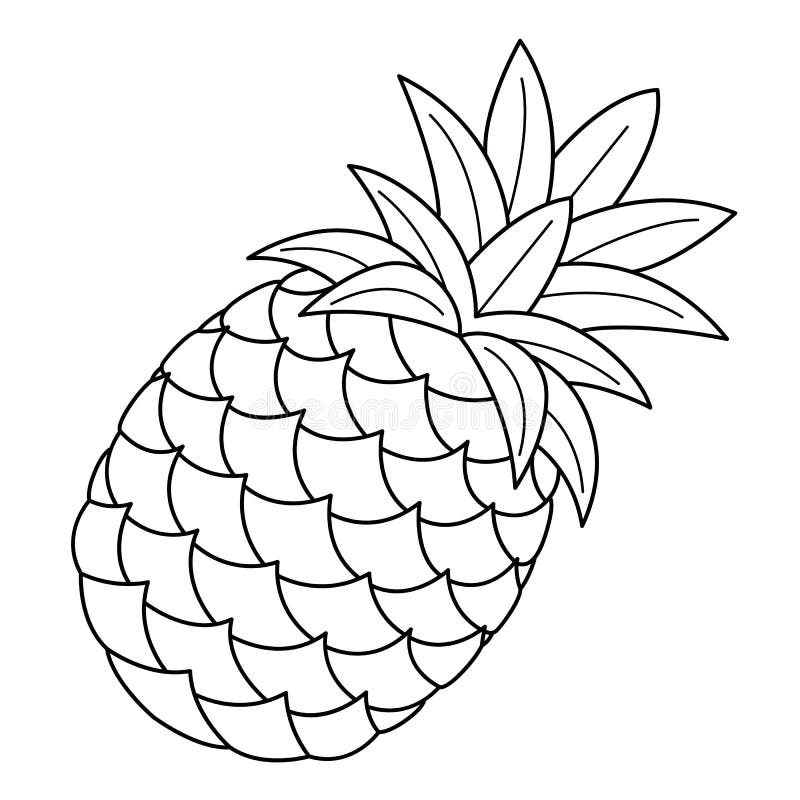 Pineapple Fruit Isolated Coloring Page For Kids Stock Vector Illustration Of Page Diet 255595341