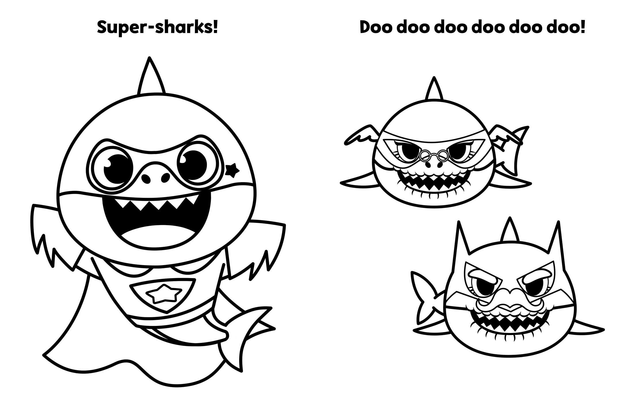 Pinkfong And Baby Shark Coloring Sheet Printable Theme Sketch Coloring Page