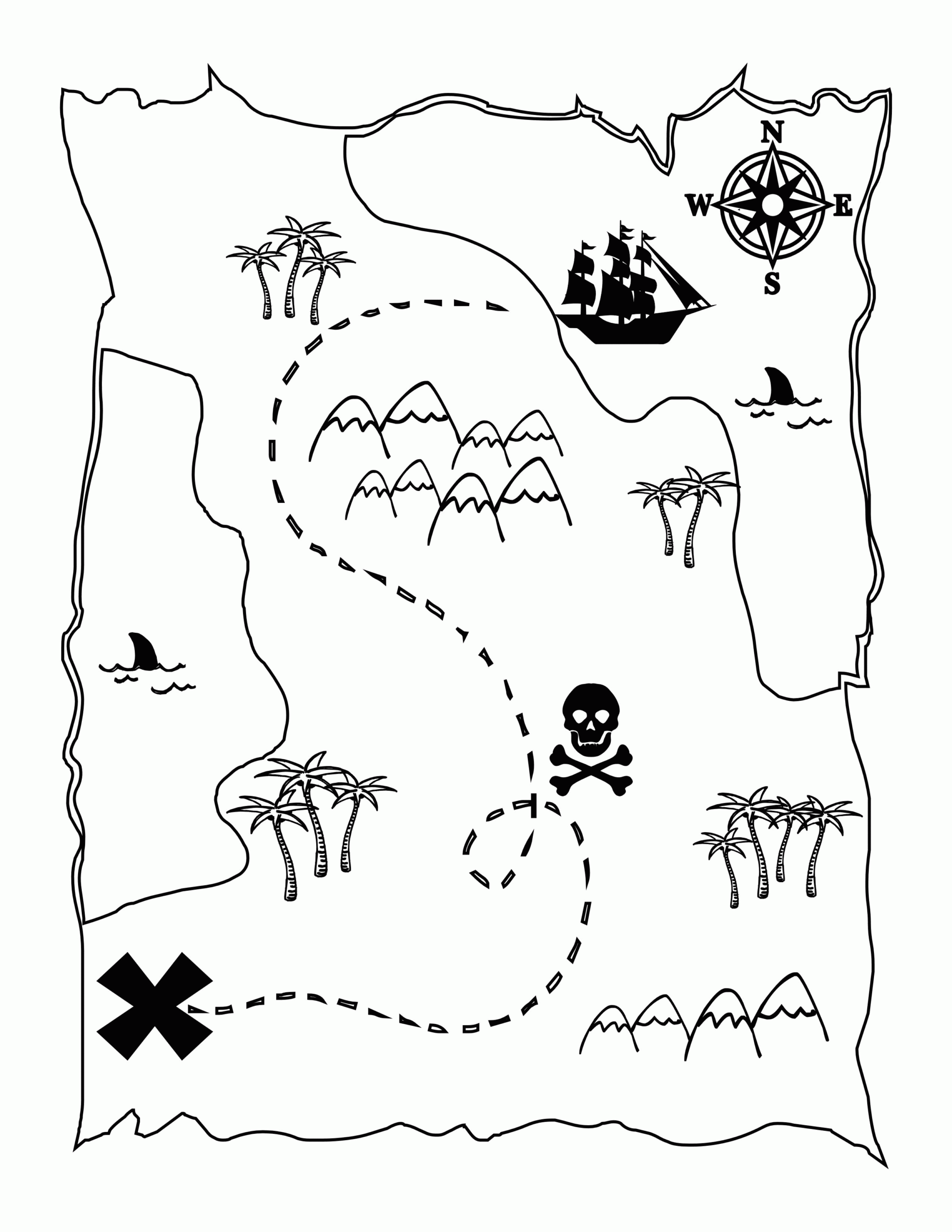 Treasure Map Coloring Pages