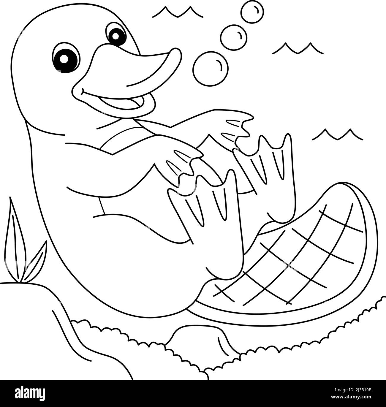 Platypus Animal Coloring Page For Kids Stock Vector Image Art Alamy