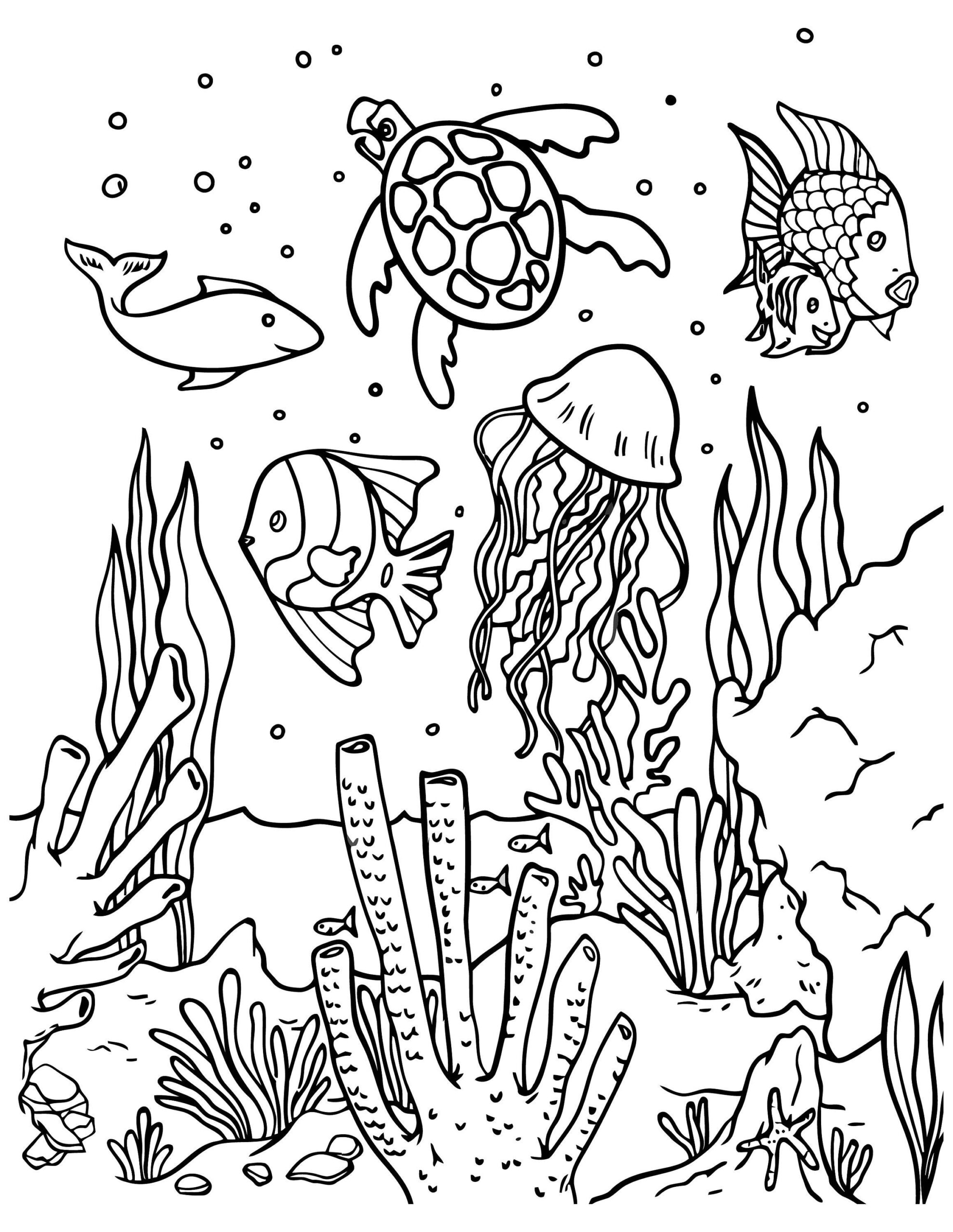 Printable Coloring Page Sea Creatures