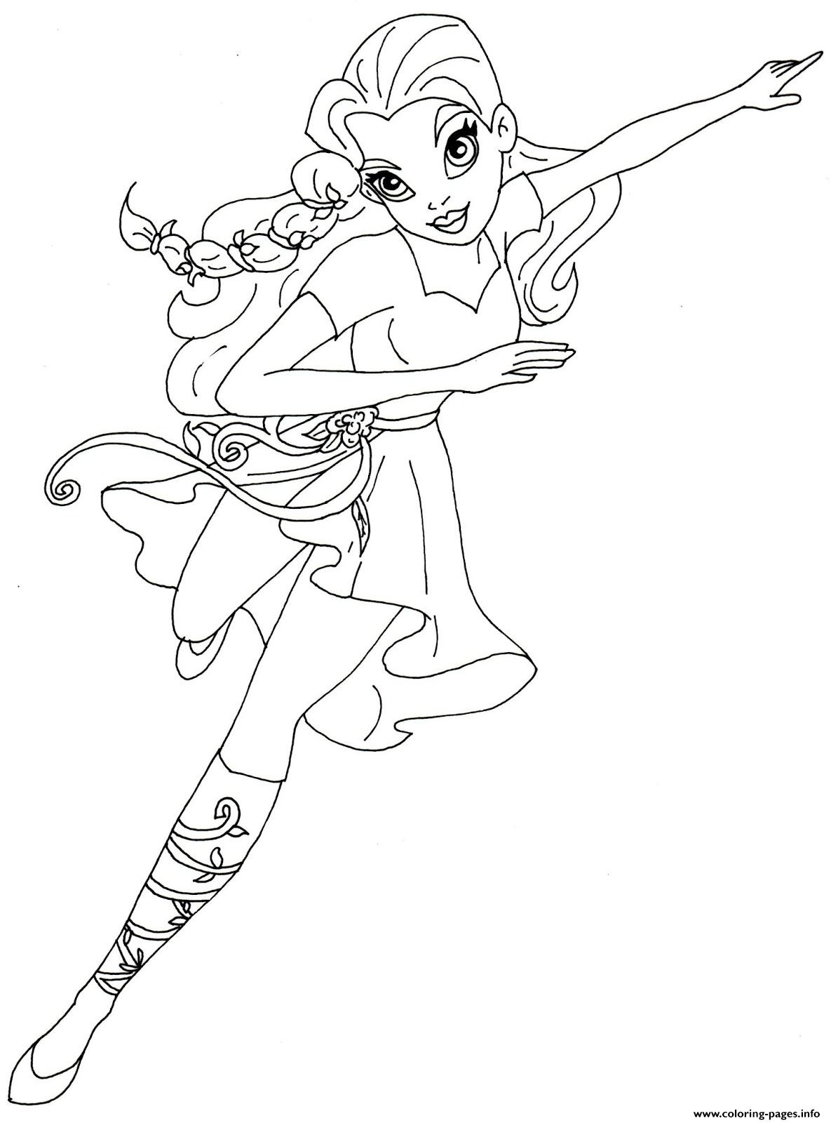 Poison Ivy Super Hero Girls DC Coloring Page Printable