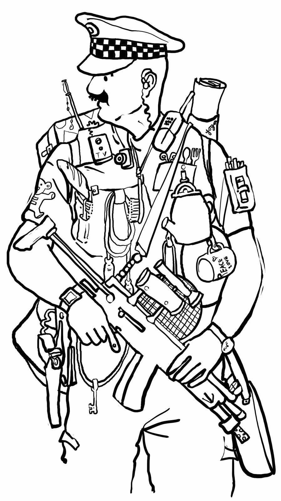 POLICE MAN COLORING PAGE Coloring Home