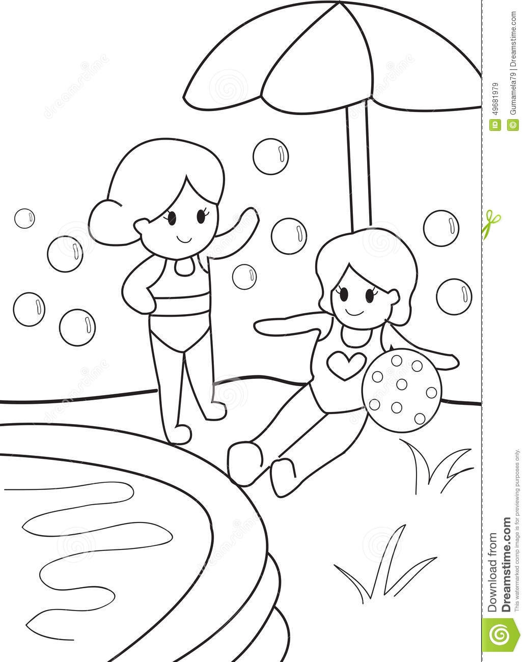 Pool Party Coloring Page Coloring Pages