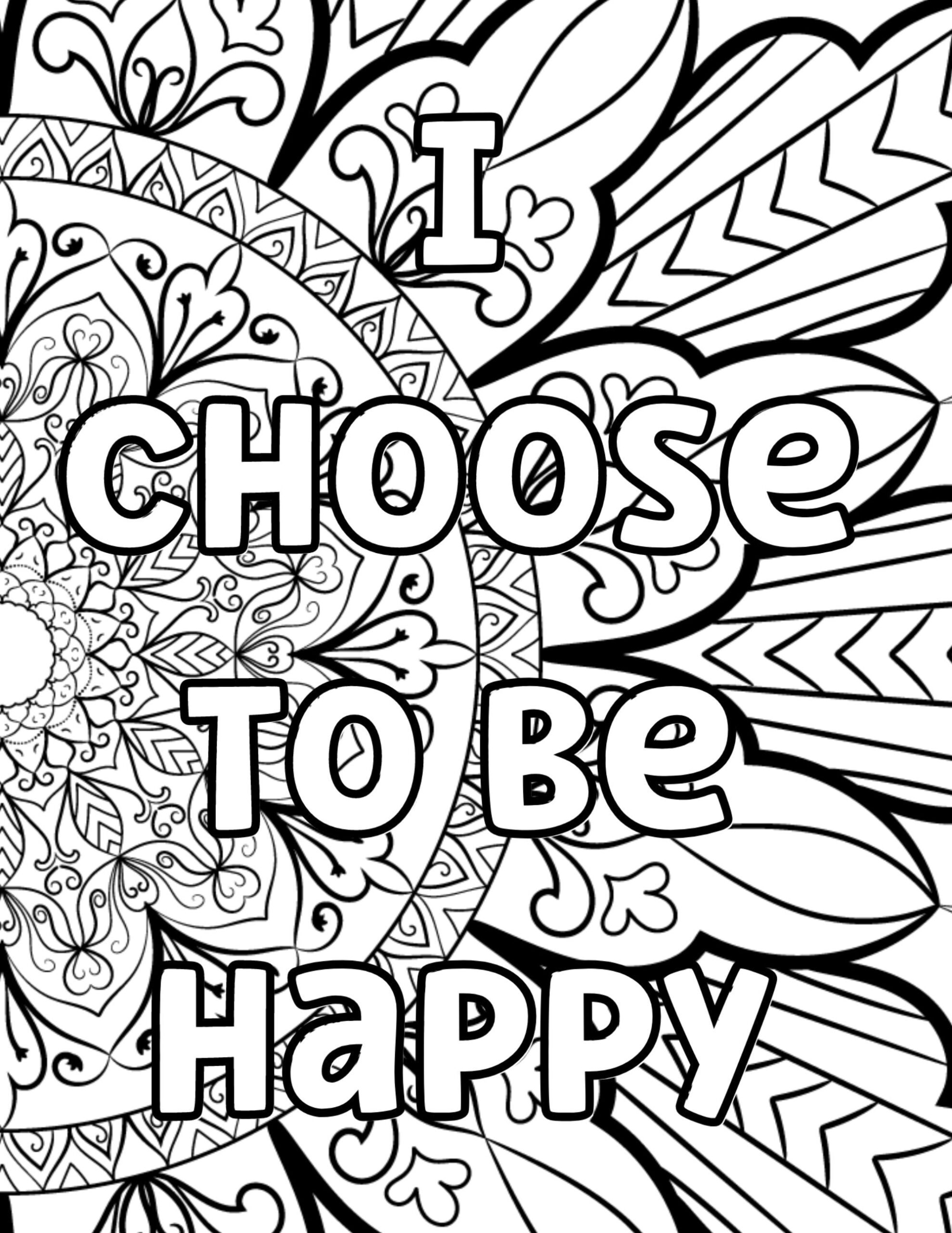 Positive Mind Coloring Page Printable