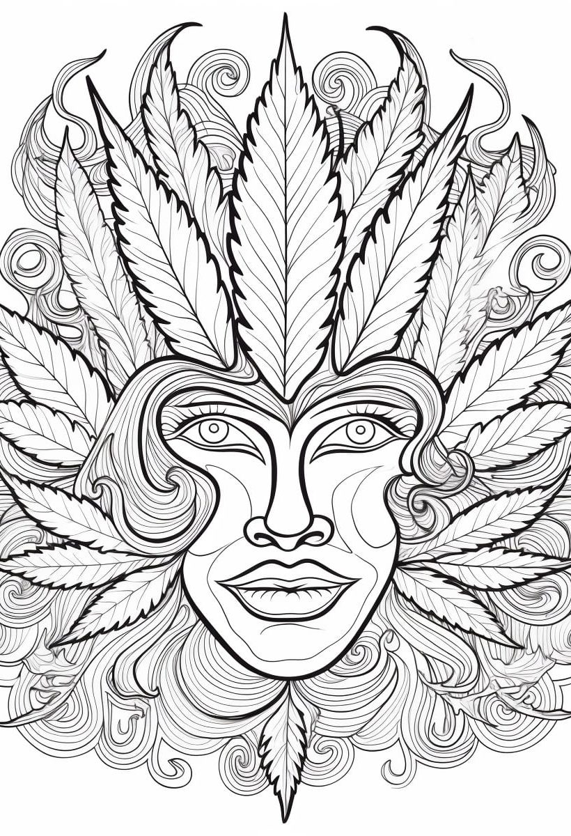Pothead Printable Stoner Coloring Pages Kokoprint