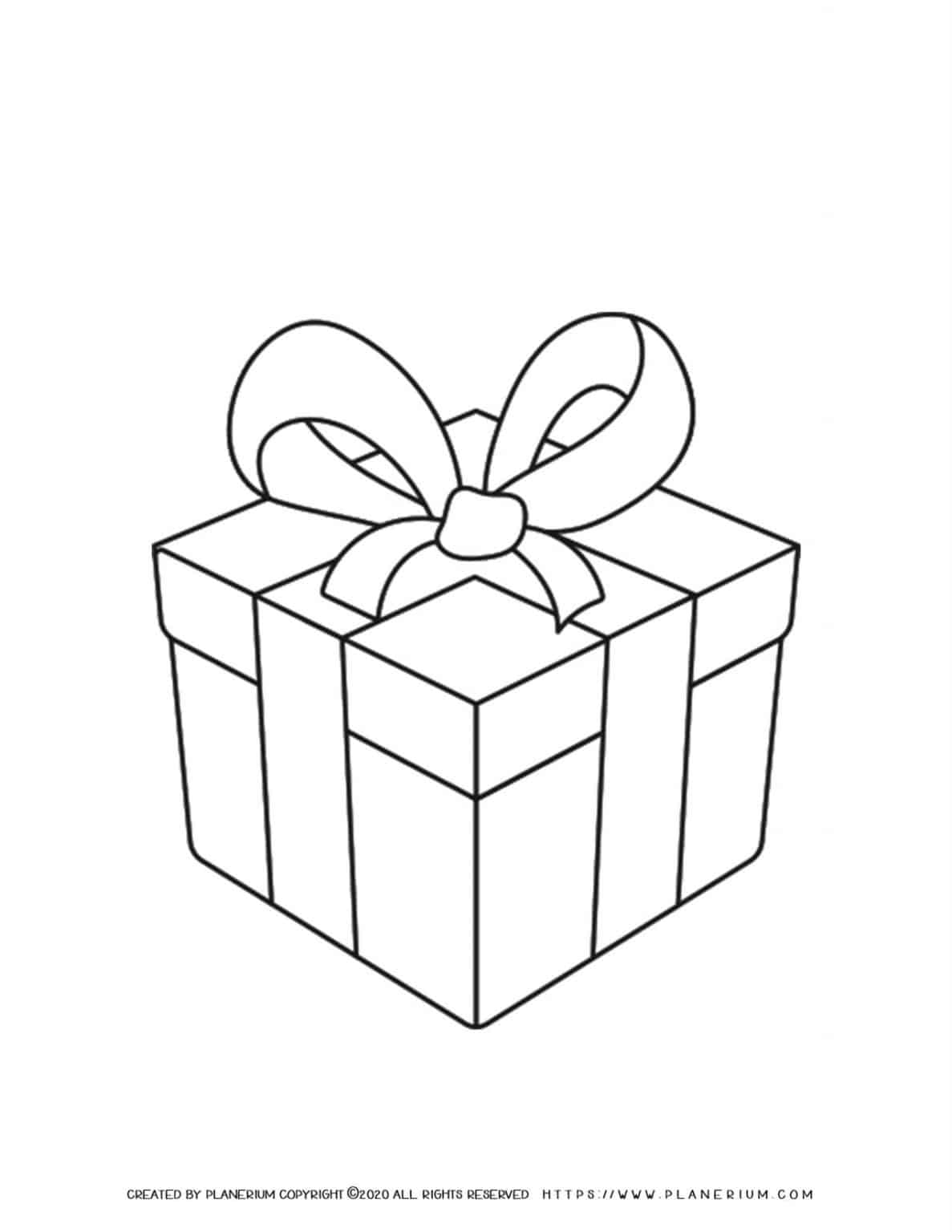 Present Box Thanksgiving Coloring Page Free Printable Planerium