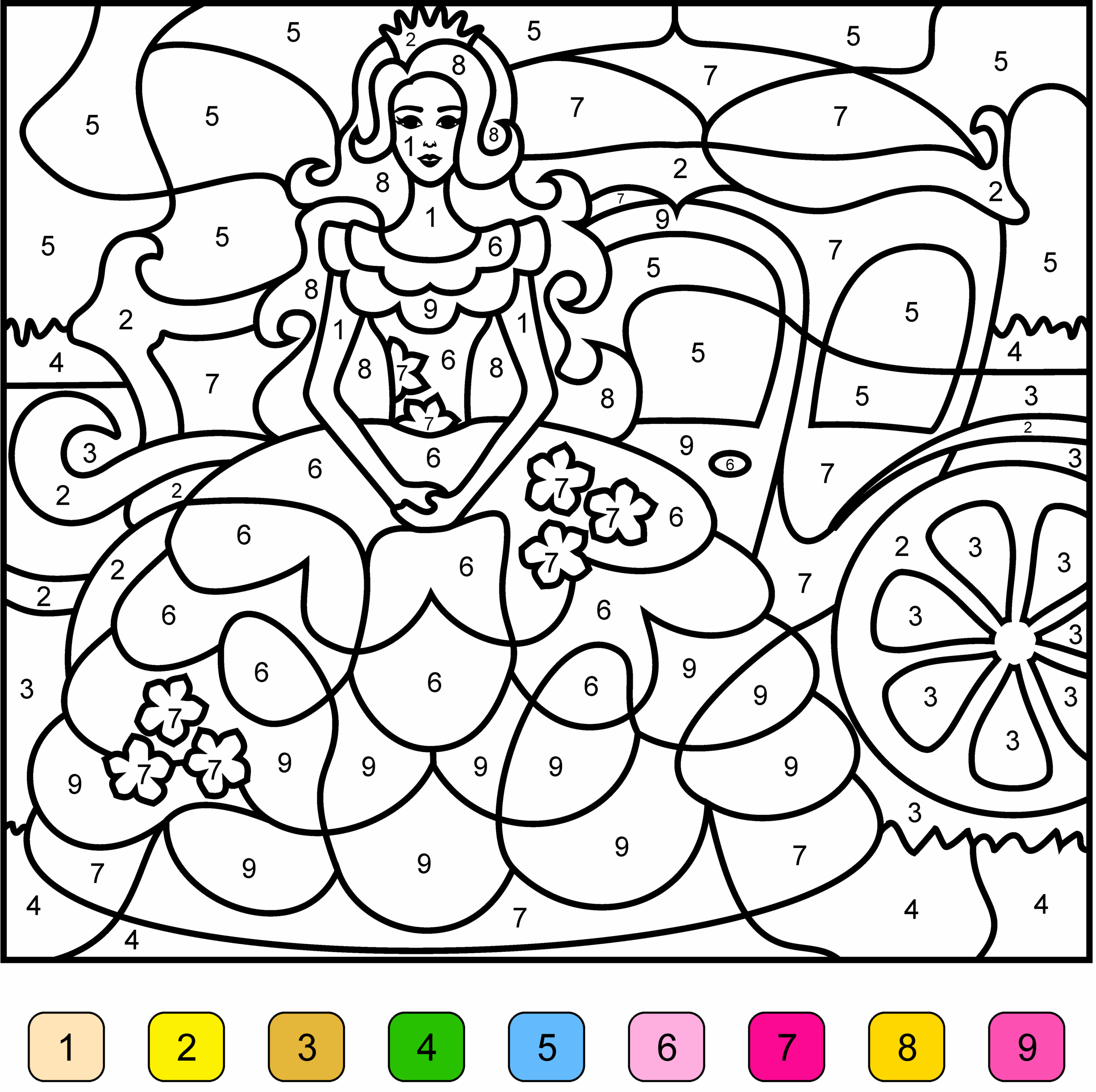 Princess Color By Number Free Online Coloring Cool Coloring Pages Disney Princess Colors