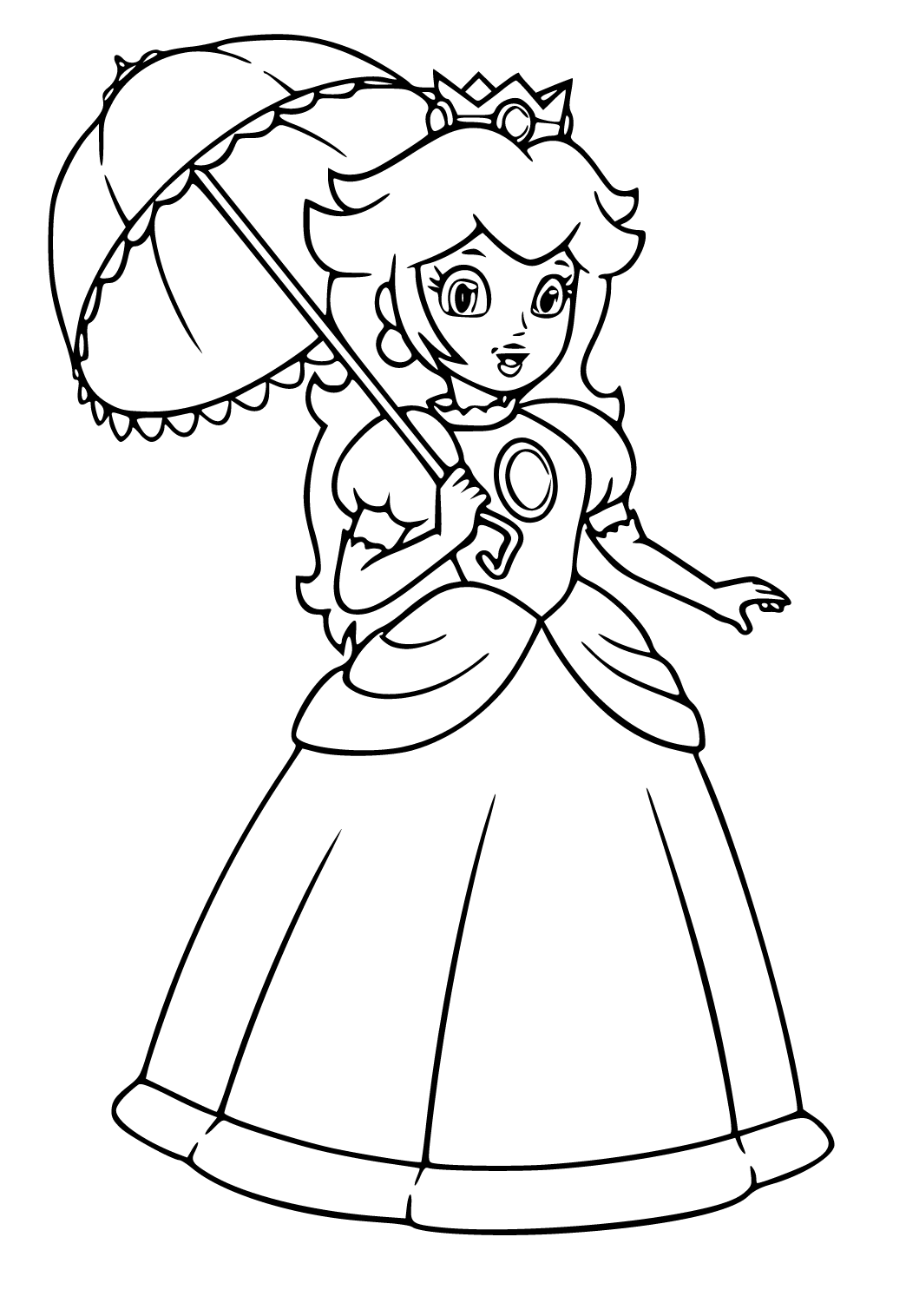 Princess Peach Coloring Page