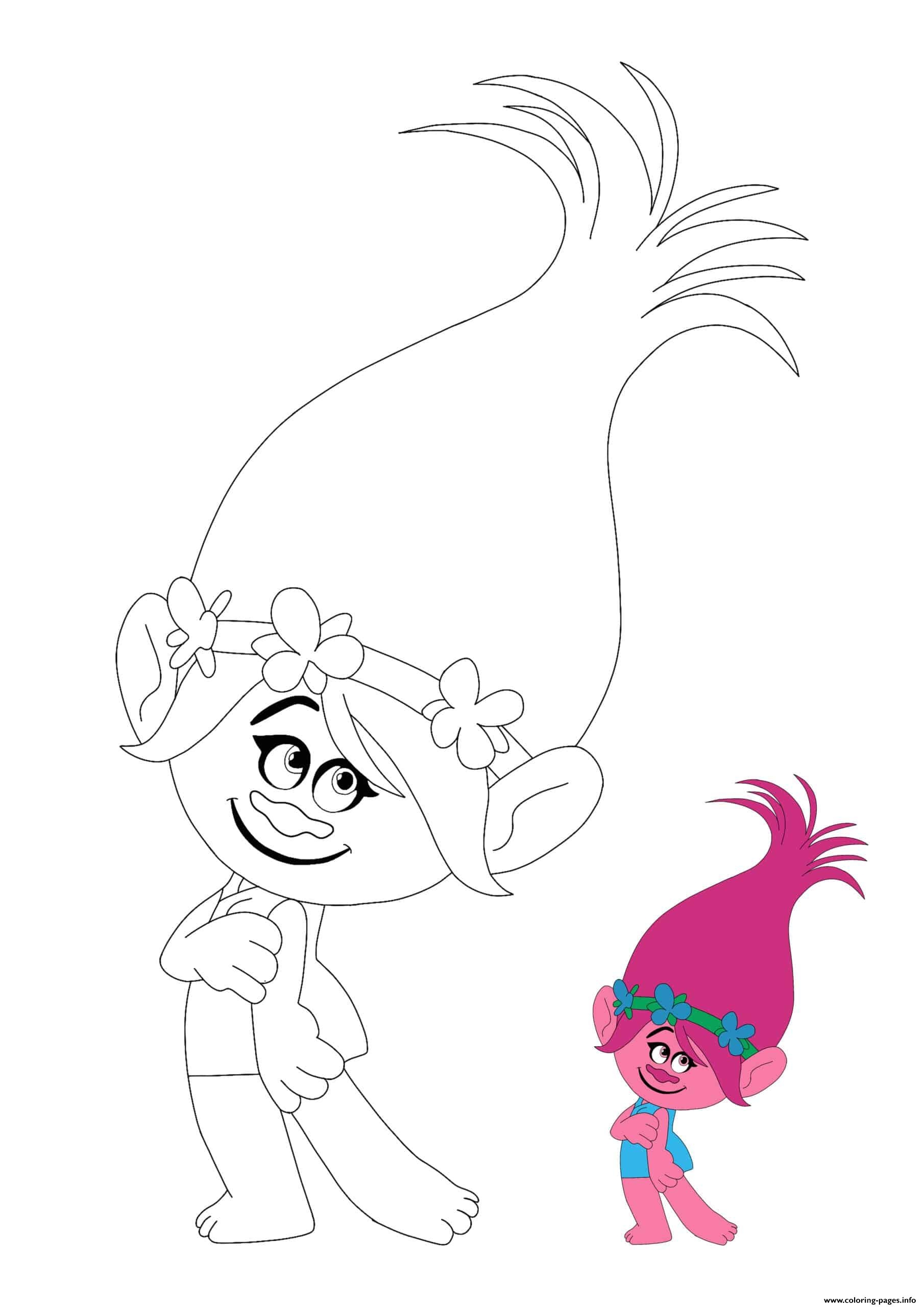 Princess Poppy Coloring Page Printable