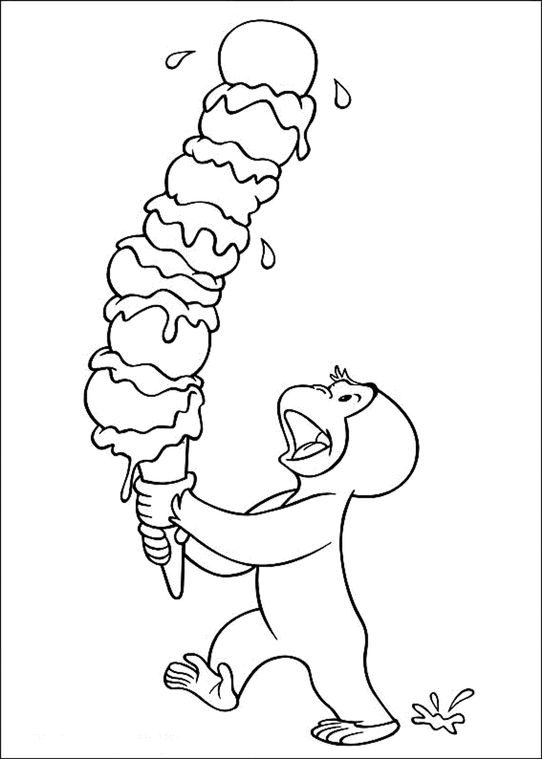 Print Download Curious George Coloring Pages To Stimulate Kids Fine Motor Skills