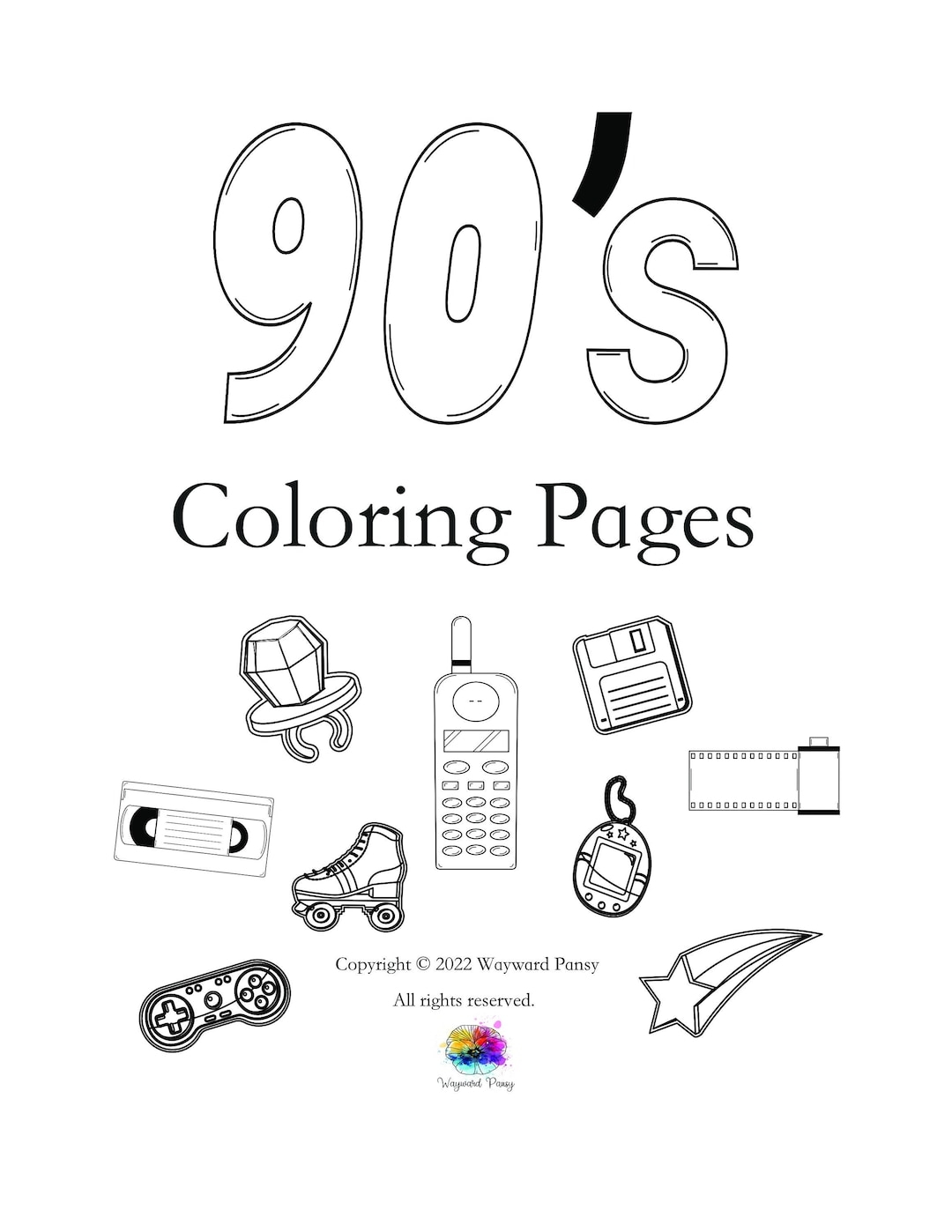 Printable 90 S Coloring Pages Etsy