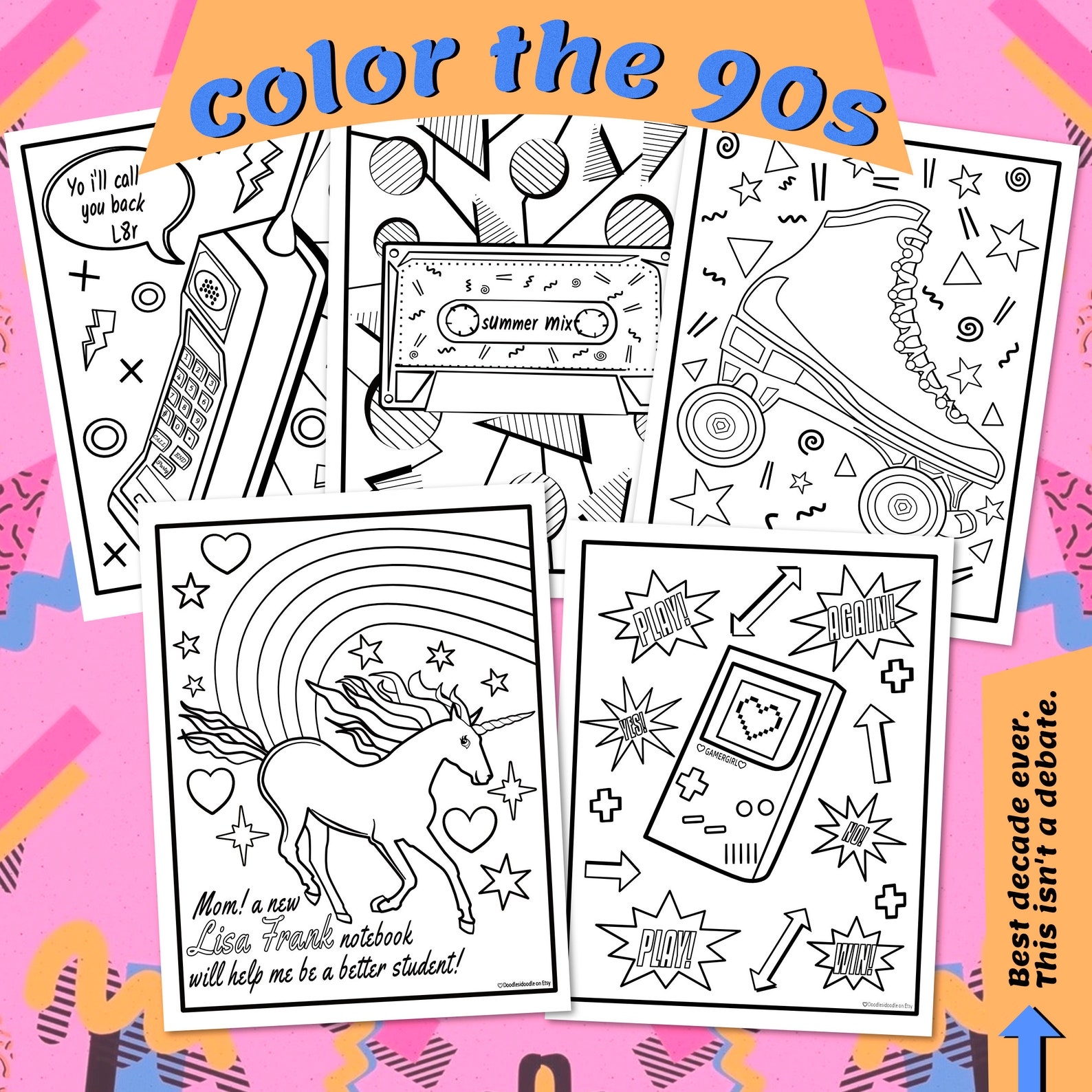 Printable 90s Coloring Pages Customize And Print