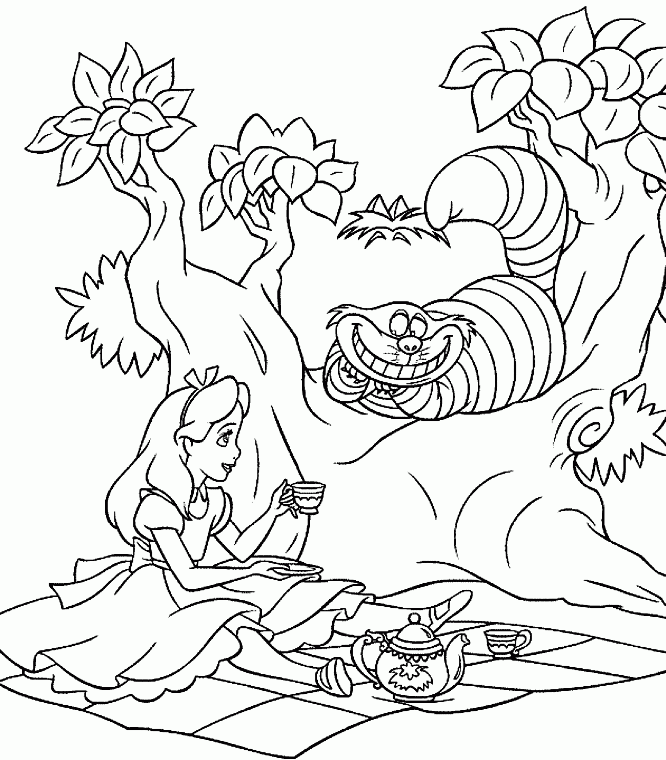 Printable Alice In Wonderland Coloring Pages Printable Word Searches