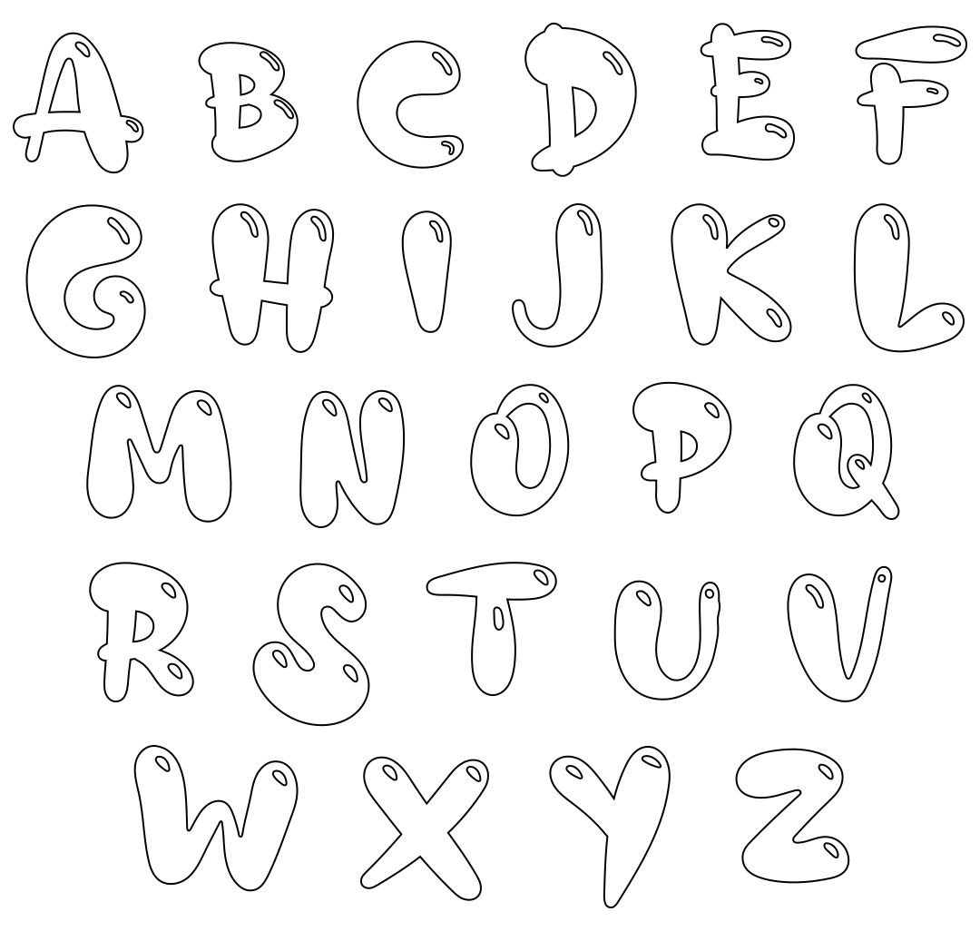 Printable Bubble Letters Alphabet
