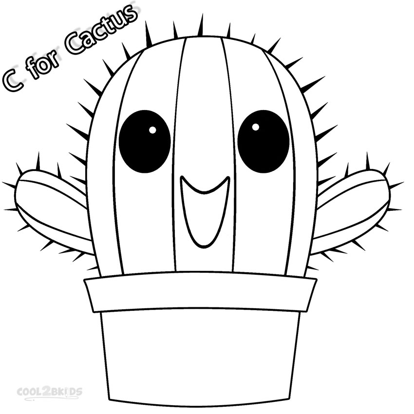 Printable Cactus Coloring Pages For Kids