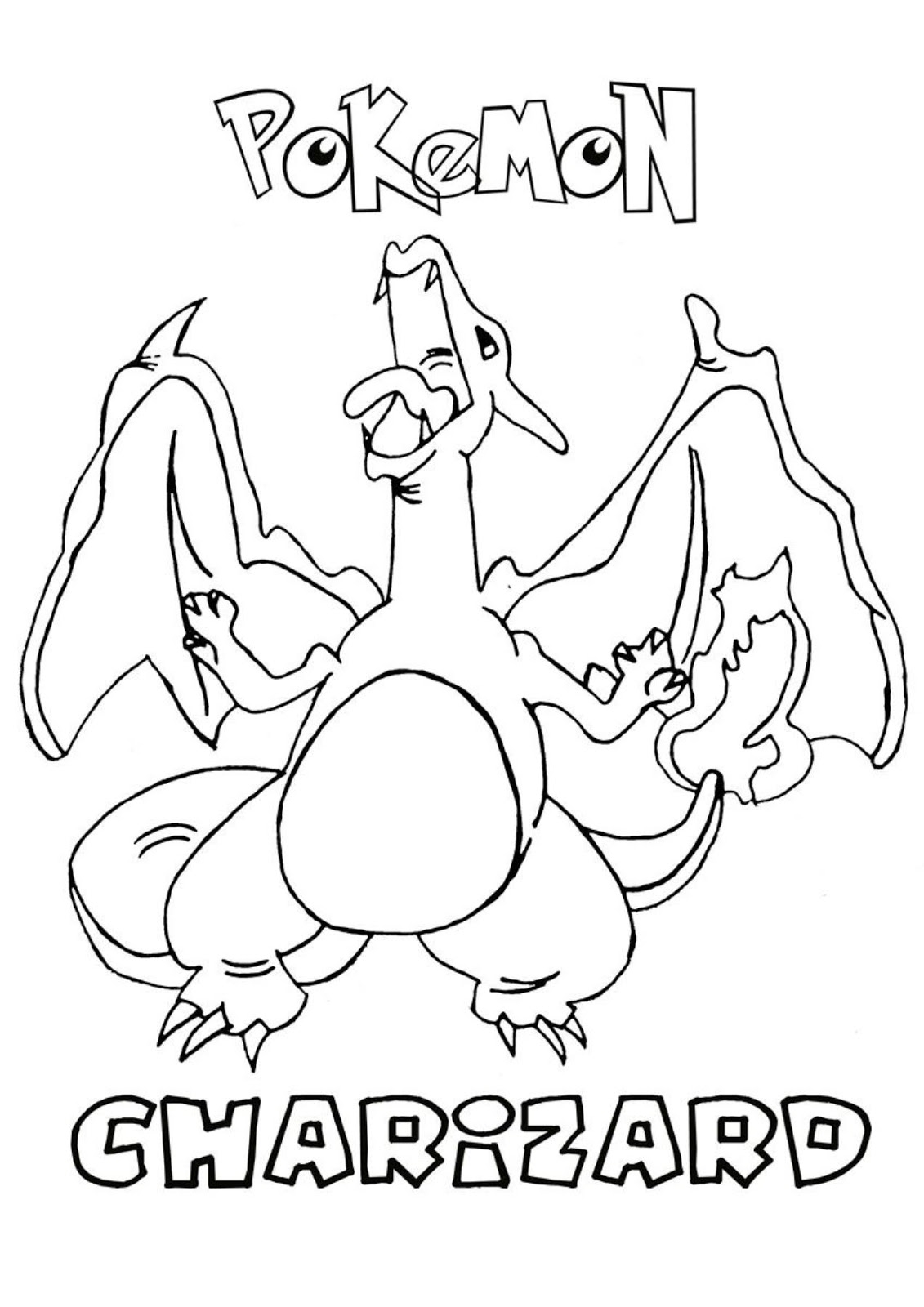 Printable Charizard Coloring Pages For Free Free Pokemon Coloring Pages