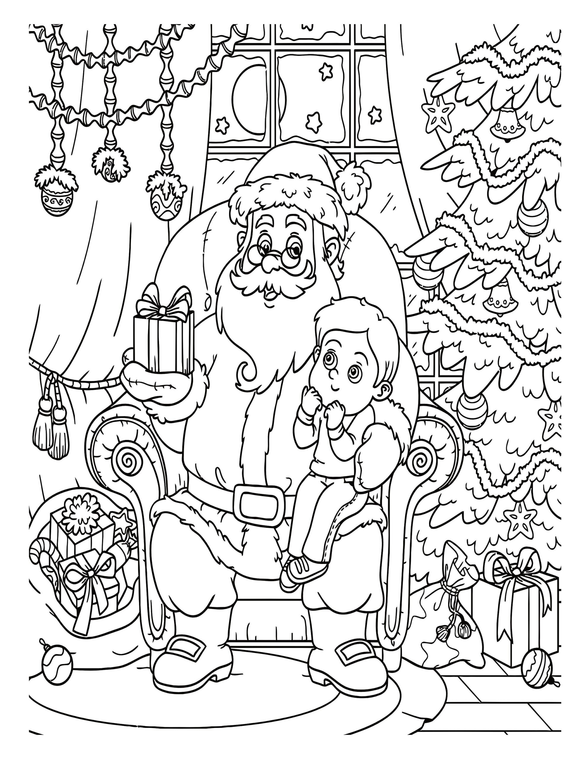 Printable Christmas Coloring Pages For Kids 60 Xmas Coloring Pages For Kids Etsy Australia