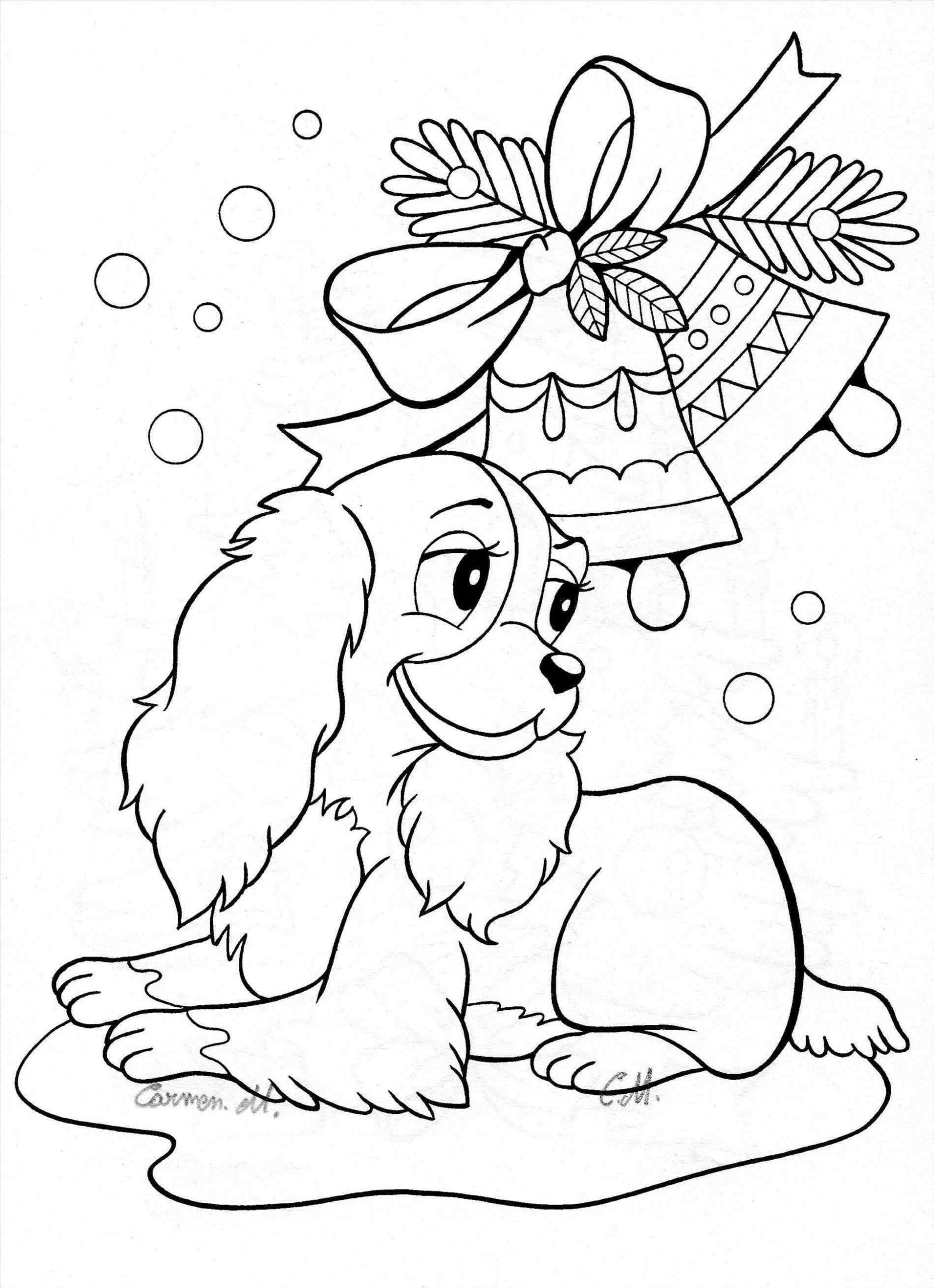 Christmas Puppy Coloring Pages