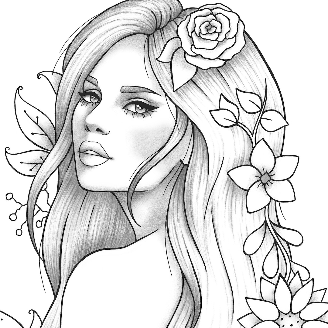 Adult Coloring Pages Girl