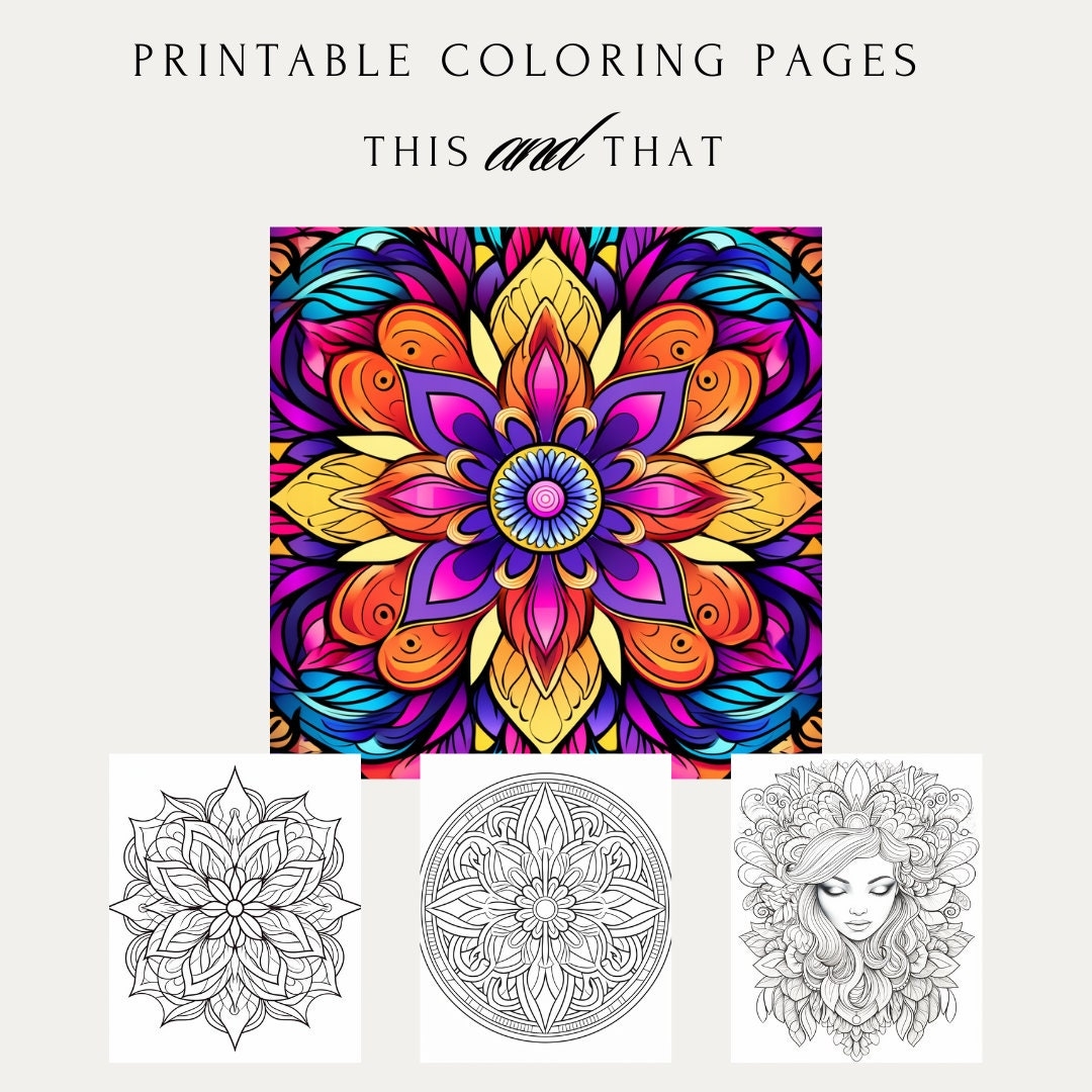 Printable Coloring Pages Bundle Coloring Book Etsy