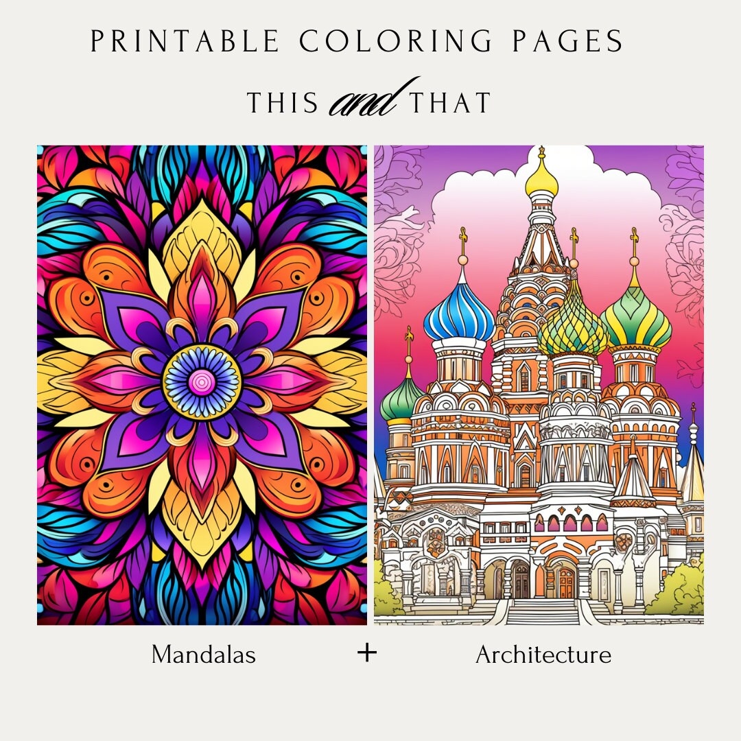 Printable Coloring Pages Bundle Coloring Book Etsy