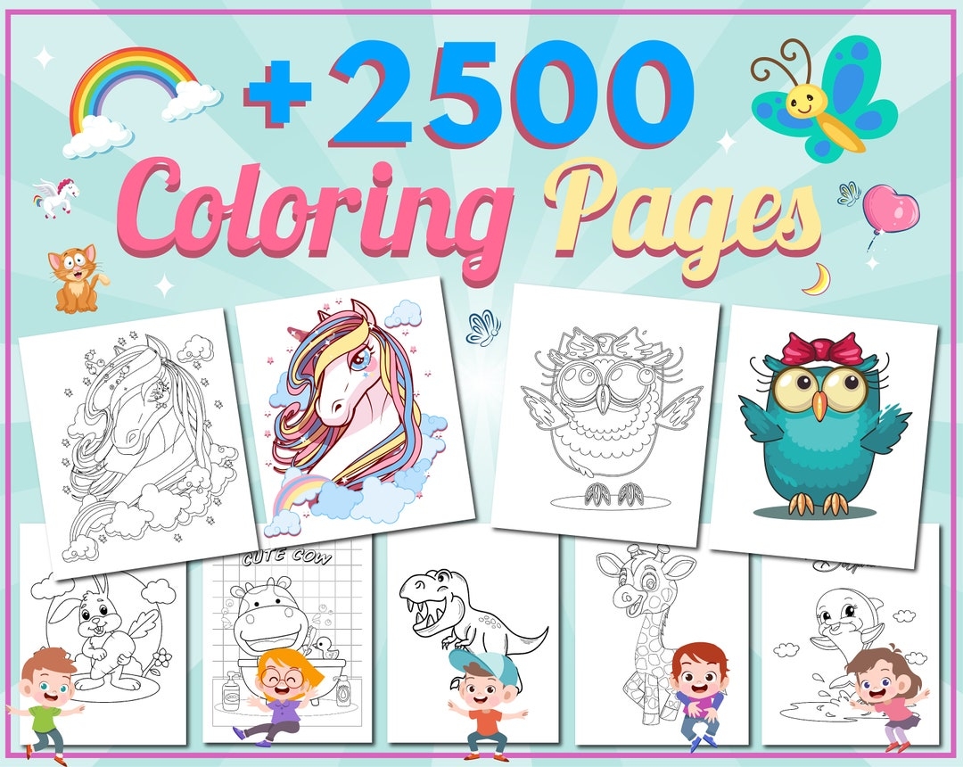 Printable Coloring Pages Bundle For Kids 2500 Cute Coloring Pages For Children Girls Boys PDF