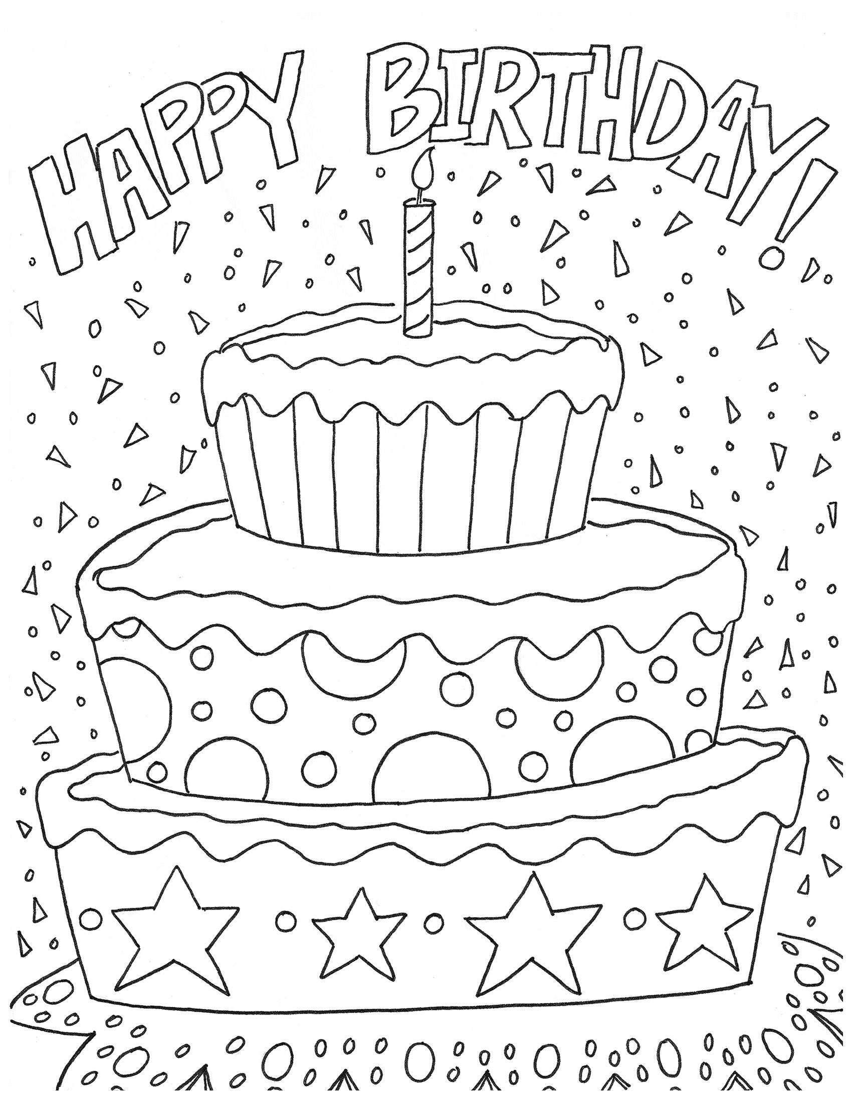 Printable Coloring Pages Coloring Birthday Cards Happy Birthday Coloring Pages Birthday