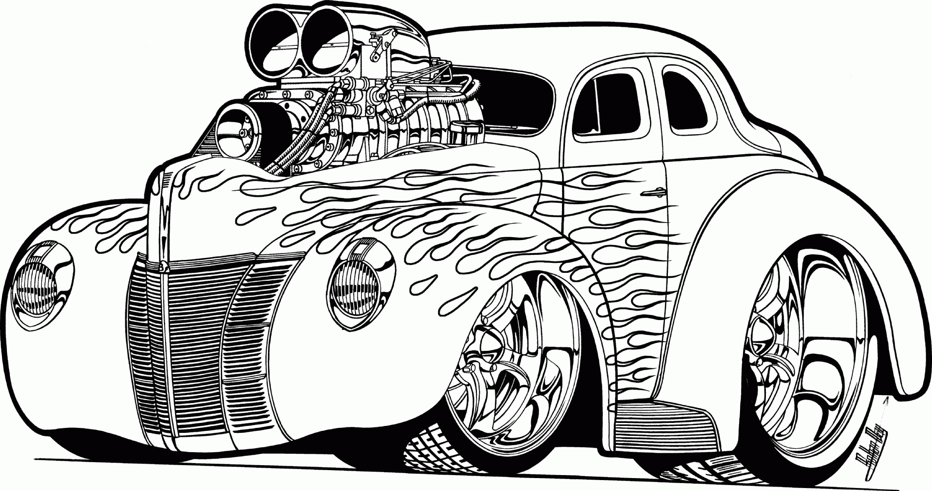 Printable Coloring Pages Old School Cars Coloring Home