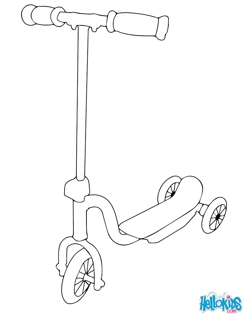 Printable Coloring Scooter Coloring Pages