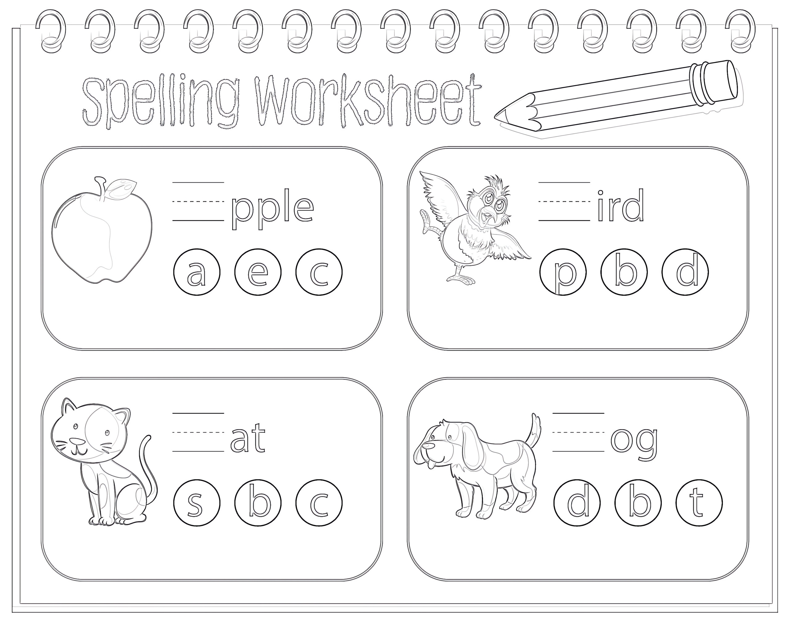 Printable Colouring Spelling Coloring Page Mimi Panda