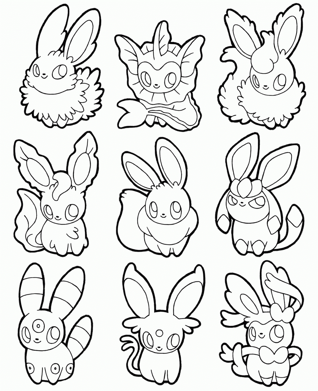 Printable Cute Eevee Coloring Pages Pdf Coloringfolder Coloring Pages Winter Moon