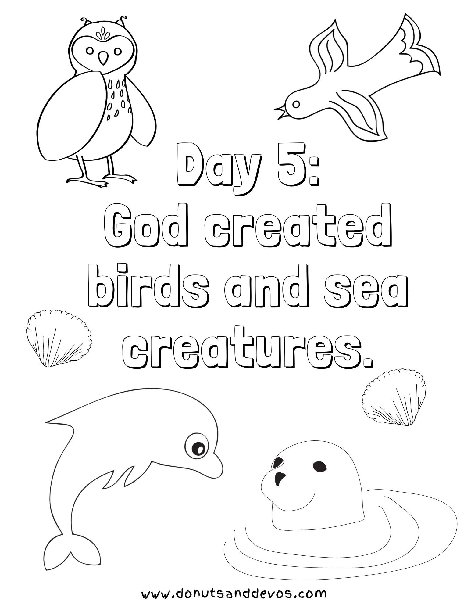 Printable Days Of Creation Coloring Pages