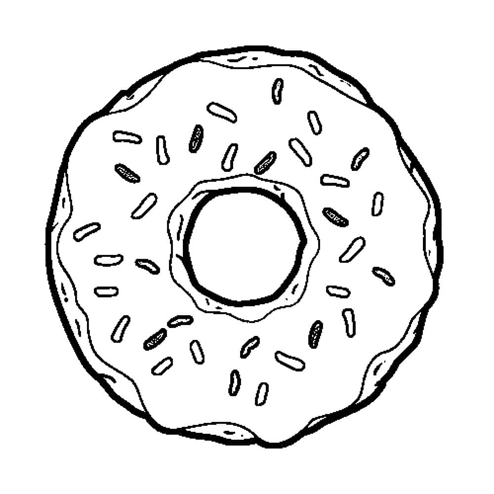 Donut Coloring Page