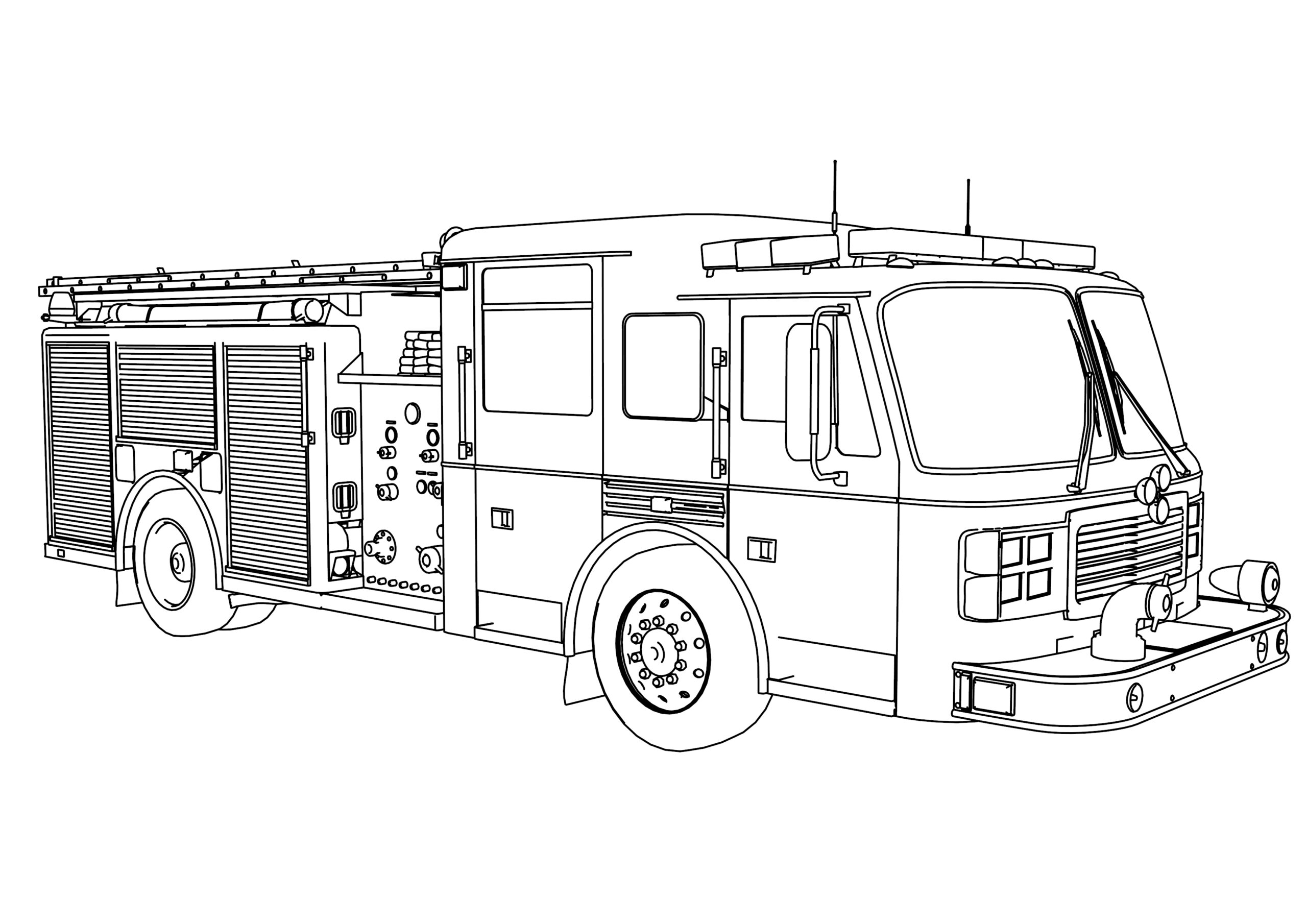 Printable Fire Truck Coloring Page