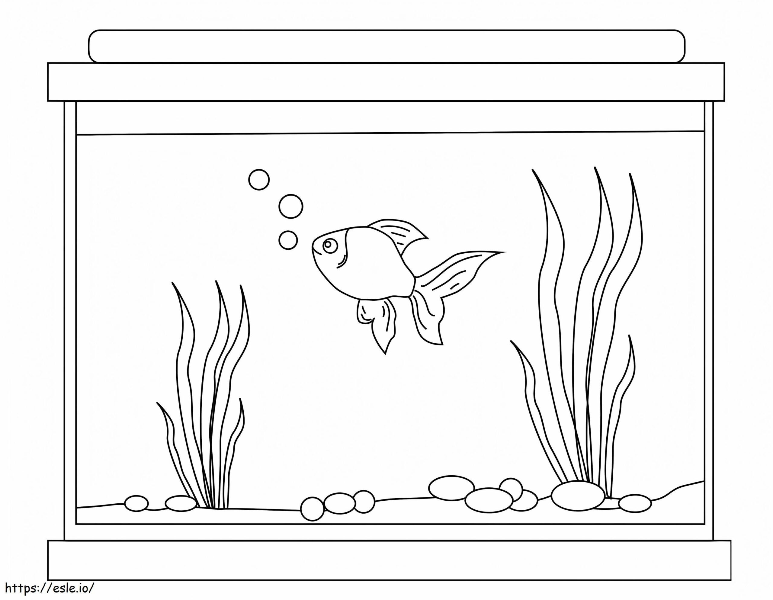 Printable Fish Tank Coloring Page